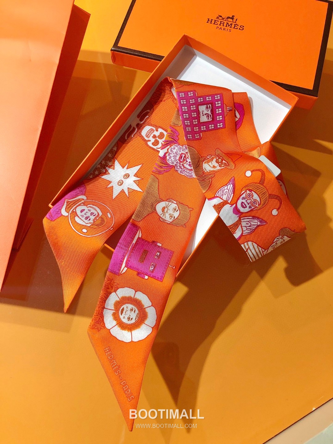 Hermes Dress Code Silk Twill Double Sided Twilly Scarf 100% Silk Print Scarf 에르메스 드레스 코드 실크 트윌 더블사이드 트윌리 스카프 PHMS21110 86cm 4