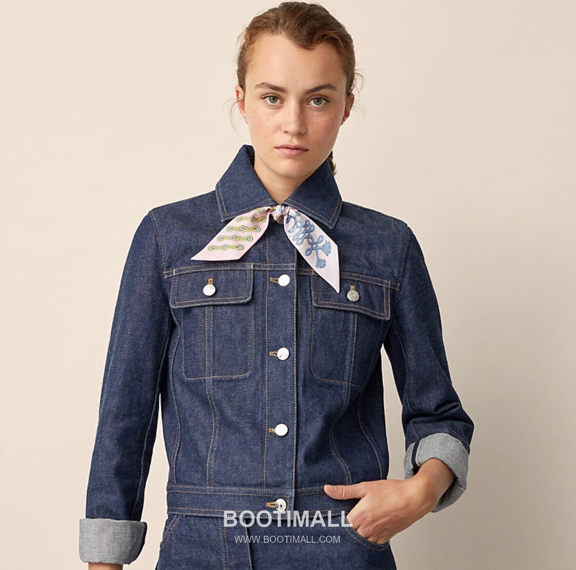 Hermes Etriers et Brandebourgs Silk Twill Double Sided Twilly Scarf 100% Silk Print Scarf 에르메스 에트리에 브란덴부르 실크 트윌 더블사이드 트윌리 스카프 PHMS2168 86cm 2