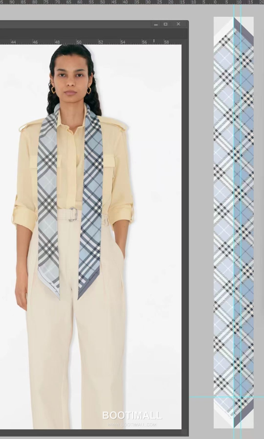 Burberry Vintage Check Stripe Silk Twill Narrow Scarf 100% Silk Double Layer Print Scarf 버버리 빈티지 체크 스트라이프 실크 트윌 슬림 스카프 180cm 1