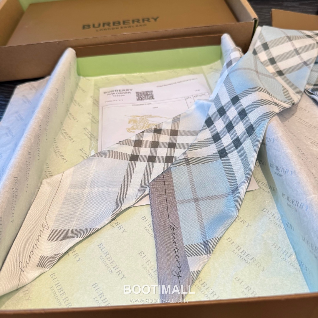 Burberry Vintage Check Stripe Silk Twill Narrow Scarf 100% Silk Double Layer Print Scarf 버버리 빈티지 체크 스트라이프 실크 트윌 슬림 스카프 180cm 5