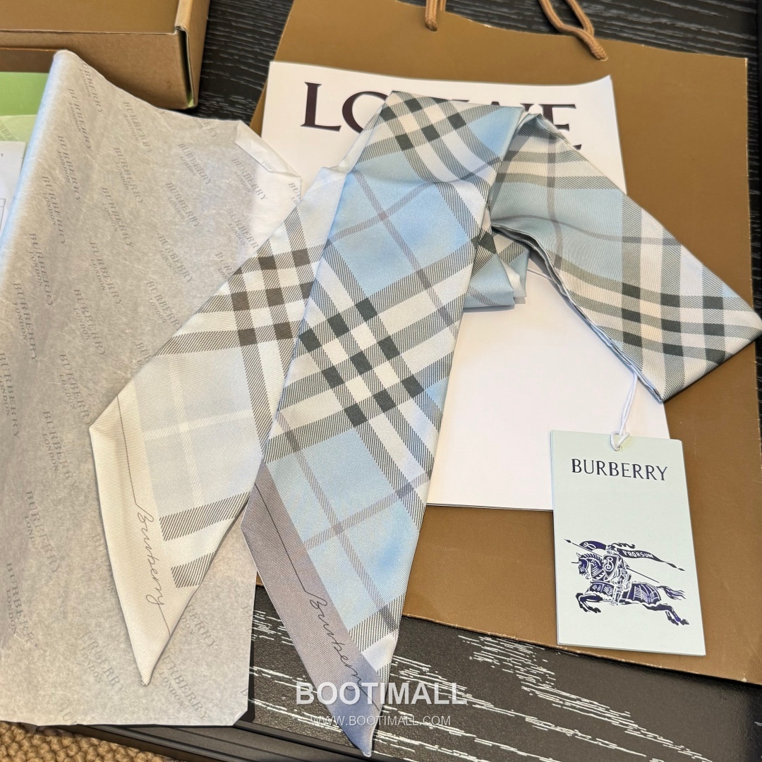 Burberry Vintage Check Stripe Silk Twill Narrow Scarf 100% Silk Double Layer Print Scarf 버버리 빈티지 체크 스트라이프 실크 트윌 슬림 스카프 180cm 7