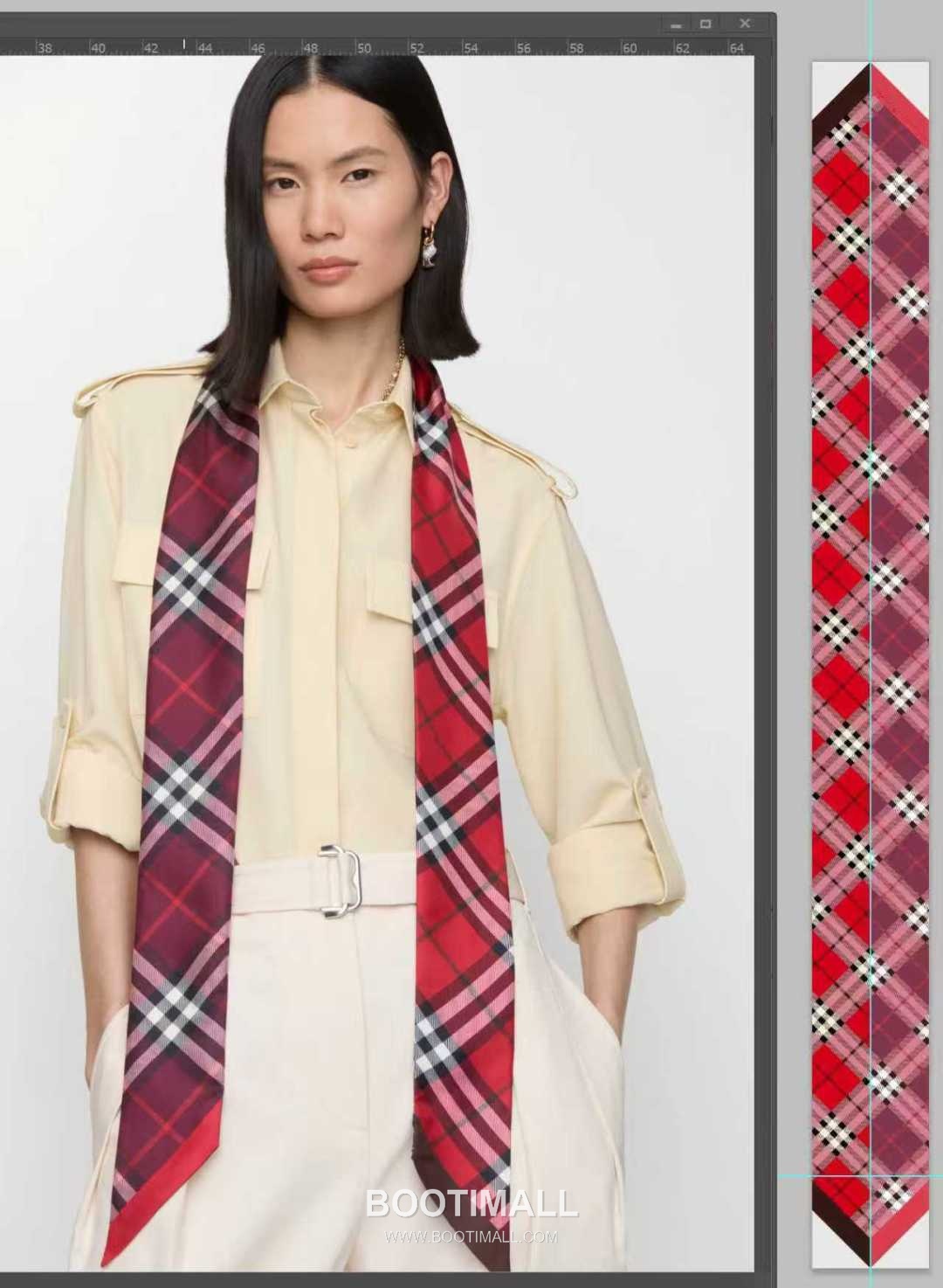 Burberry Vintage Check Stripe Silk Twill Narrow Scarf 100% Silk Double Layer Print Scarf 버버리 빈티지 체크 스트라이프 실크 트윌 슬림 스카프 180cm 1