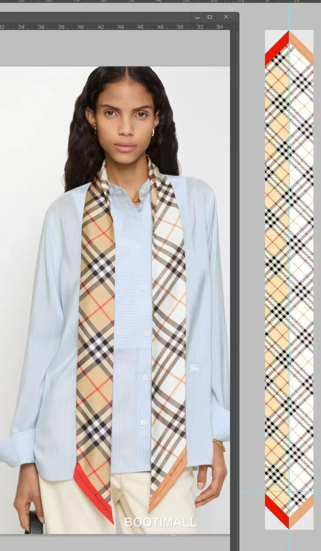 Burberry Vintage Check Stripe Silk Twill Narrow Scarf 100% Silk Double Layer Print Scarf 버버리 빈티지 체크 스트라이프 실크 트윌 슬림 스카프 180cm 1