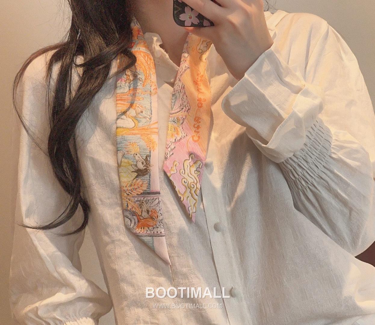 Hermes City of Light Silk Twill Double Sided Twilly Scarf 100% Silk Print Scarf 에르메스 시티 오브 라이트 실크 트윌 더블사이드 트윌리 스카프 86cm 1