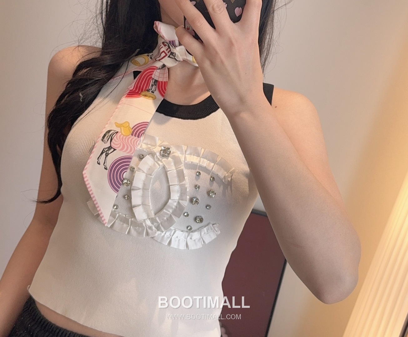 Hermes Pop Horse Silk Twill Double Sided Twilly Scarf 100% Silk Print Scarf 에르메스 팝 홀스 실크 트윌 더블사이드 트윌리 스카프 86cm 1