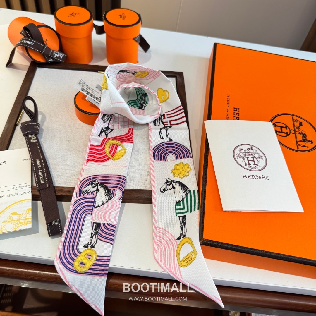 Hermes Pop Horse Silk Twill Double Sided Twilly Scarf 100% Silk Print Scarf 에르메스 팝 홀스 실크 트윌 더블사이드 트윌리 스카프 86cm 8