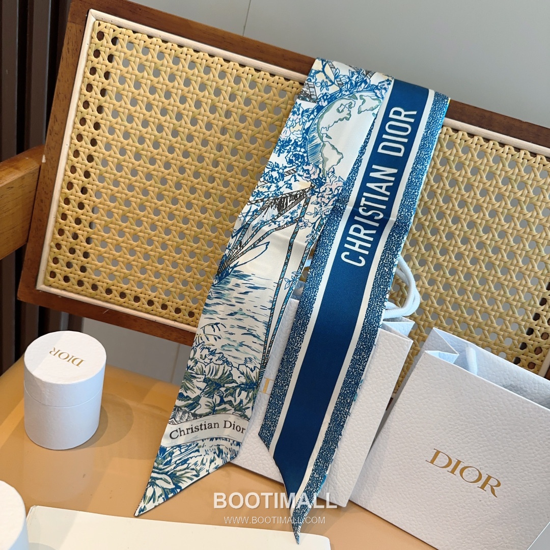 Hermes City of Light Silk Twill Double Sided Twilly Scarf 100% Silk Print Scarf 에르메스 시티 오브 라이트 실크 트윌 더블사이드 트윌리 스카프 86cm 4