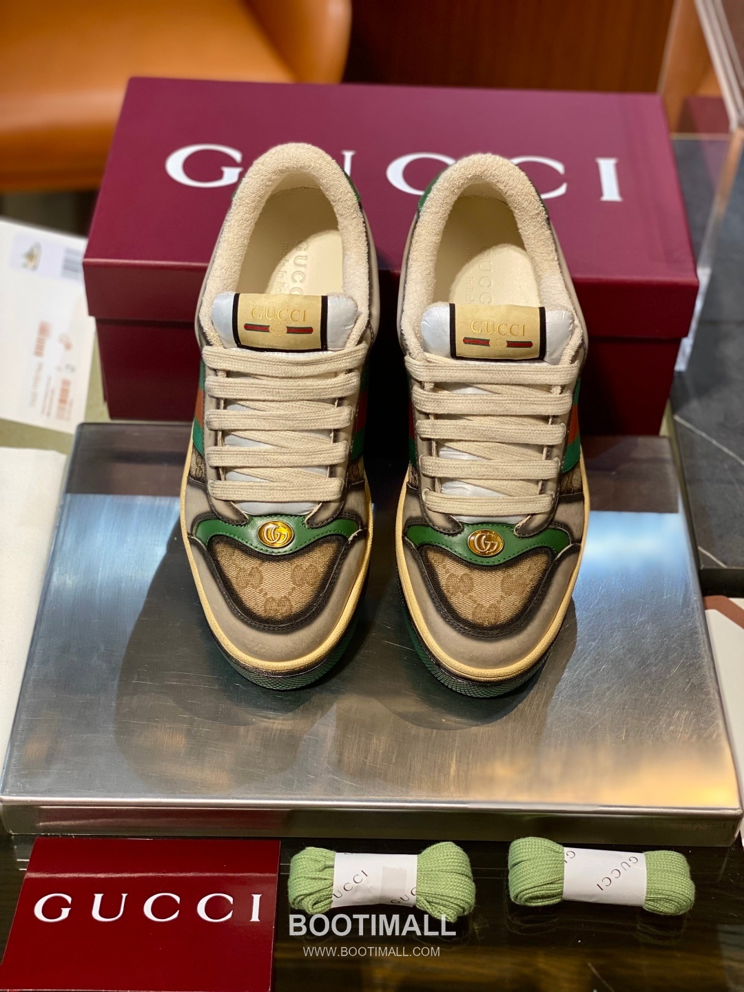 Gucci Screener Distressed Sheepskin Leather Low Sneakers with Vintage Effect Rubber Sole 구찌 스크리너 디스트레스드 쉽스킨 레더 로우 스니커즈 빈티지 이펙트 러버솔 3cm 3