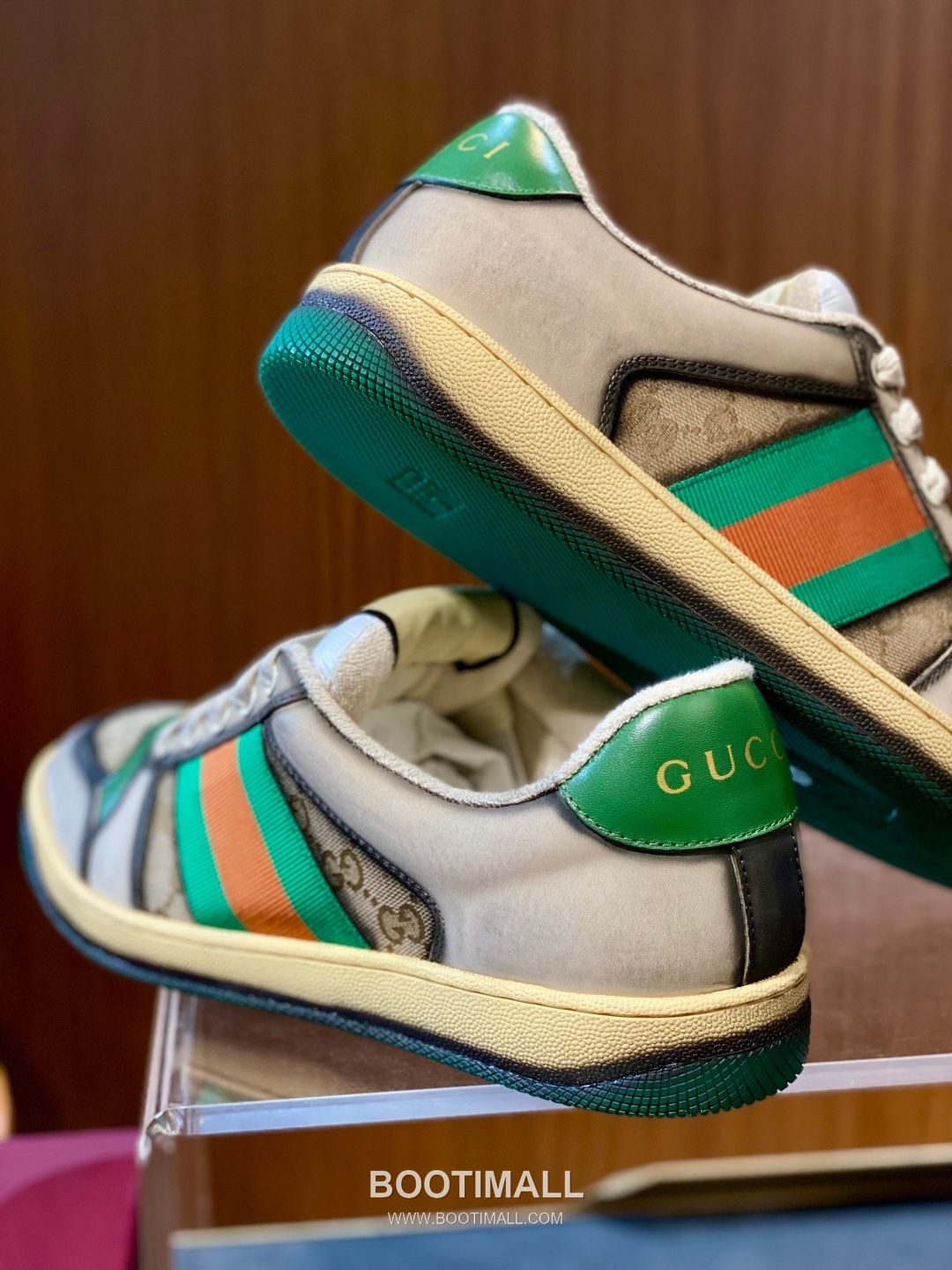 Gucci Screener Distressed Sheepskin Leather Low Sneakers with Vintage Effect Rubber Sole 구찌 스크리너 디스트레스드 쉽스킨 레더 로우 스니커즈 빈티지 이펙트 러버솔 3cm 4