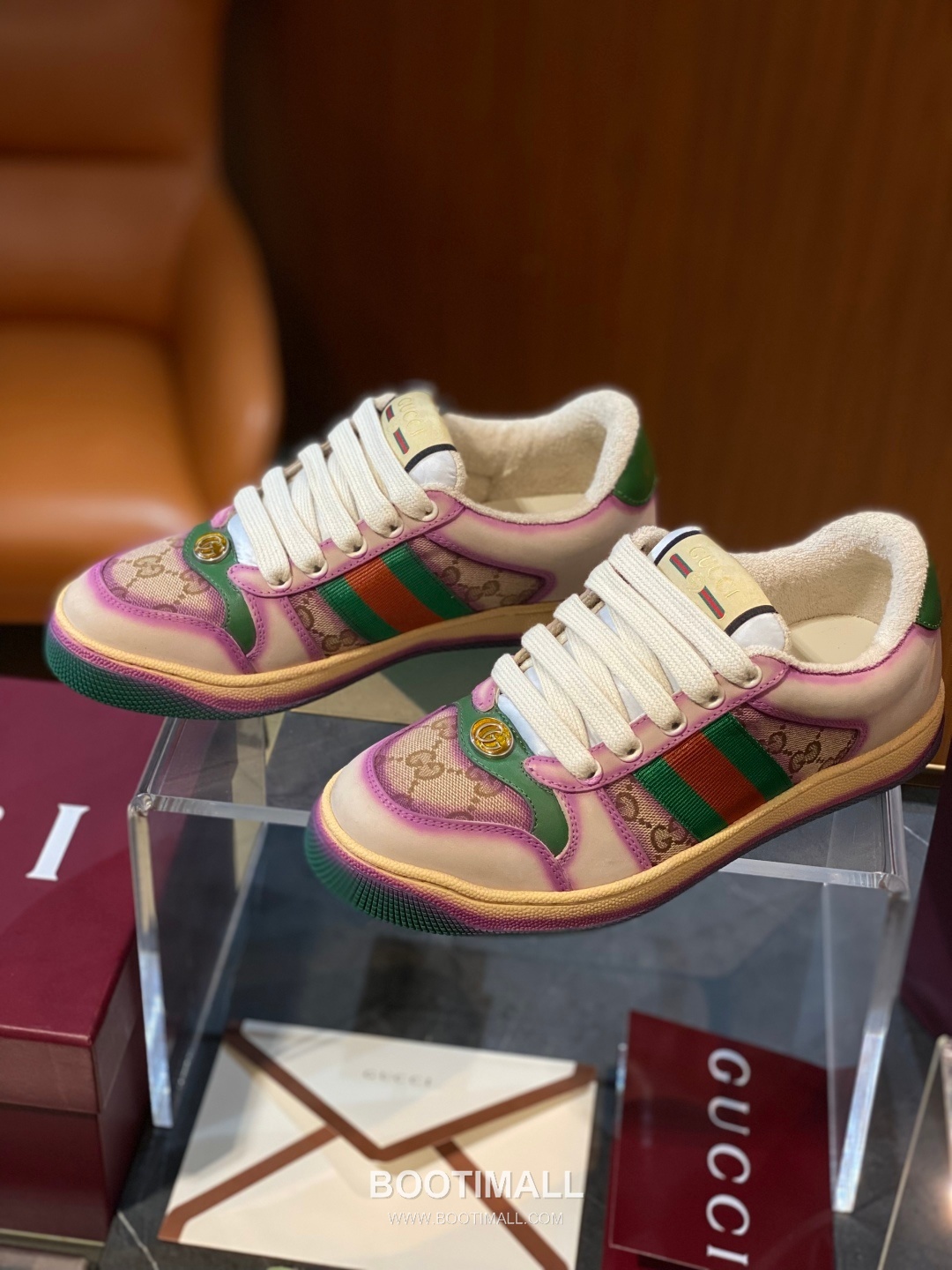 Gucci Screener Distressed Sheepskin Leather Low Sneakers with Vintage Effect Rubber Sole 구찌 스크리너 디스트레스드 쉽스킨 레더 로우 스니커즈 빈티지 이펙트 러버솔 3cm 5