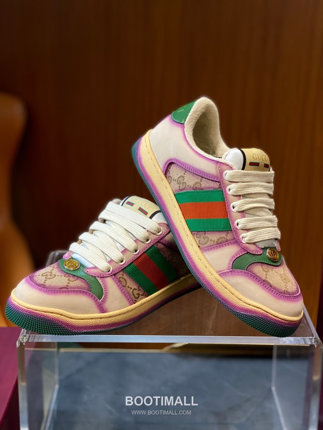 Gucci Screener Distressed Sheepskin Leather Low Sneakers with Vintage Effect Rubber Sole 구찌 스크리너 디스트레스드 쉽스킨 레더 로우 스니커즈 빈티지 이펙트 러버솔 3cm 9