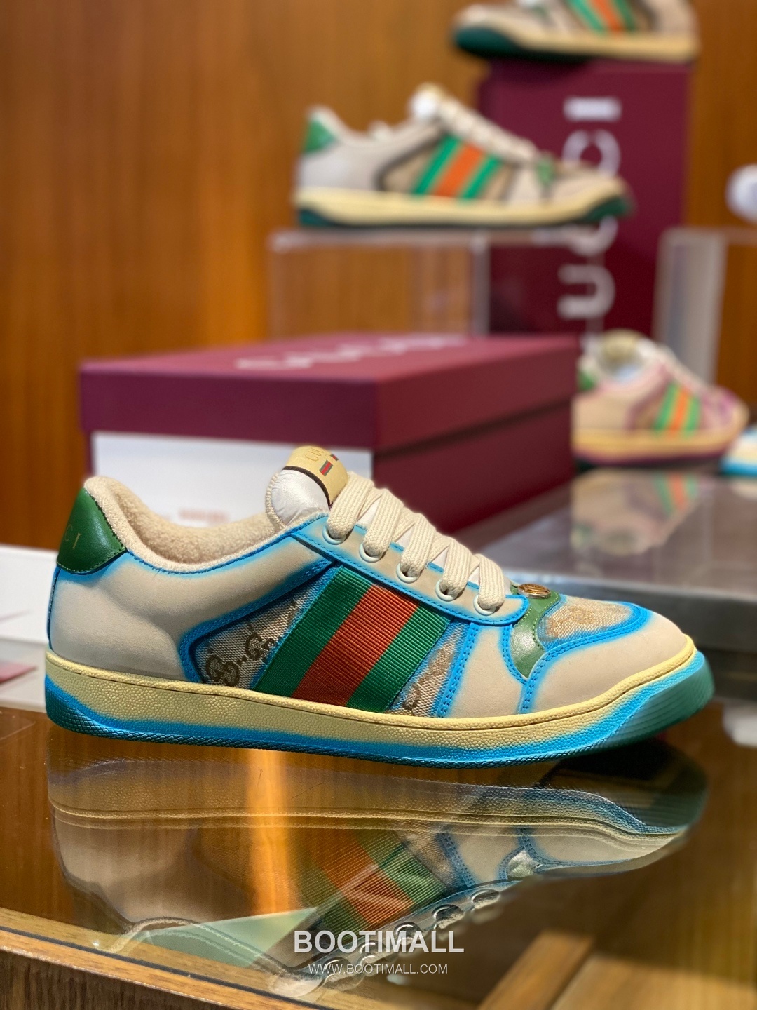 Gucci Screener Distressed Sheepskin Leather Low Sneakers with Vintage Effect Rubber Sole 구찌 스크리너 디스트레스드 쉽스킨 레더 로우 스니커즈 빈티지 이펙트 러버솔 3cm 3