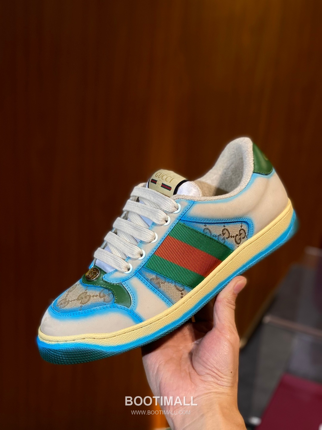 Gucci Screener Distressed Sheepskin Leather Low Sneakers with Vintage Effect Rubber Sole 구찌 스크리너 디스트레스드 쉽스킨 레더 로우 스니커즈 빈티지 이펙트 러버솔 3cm 4