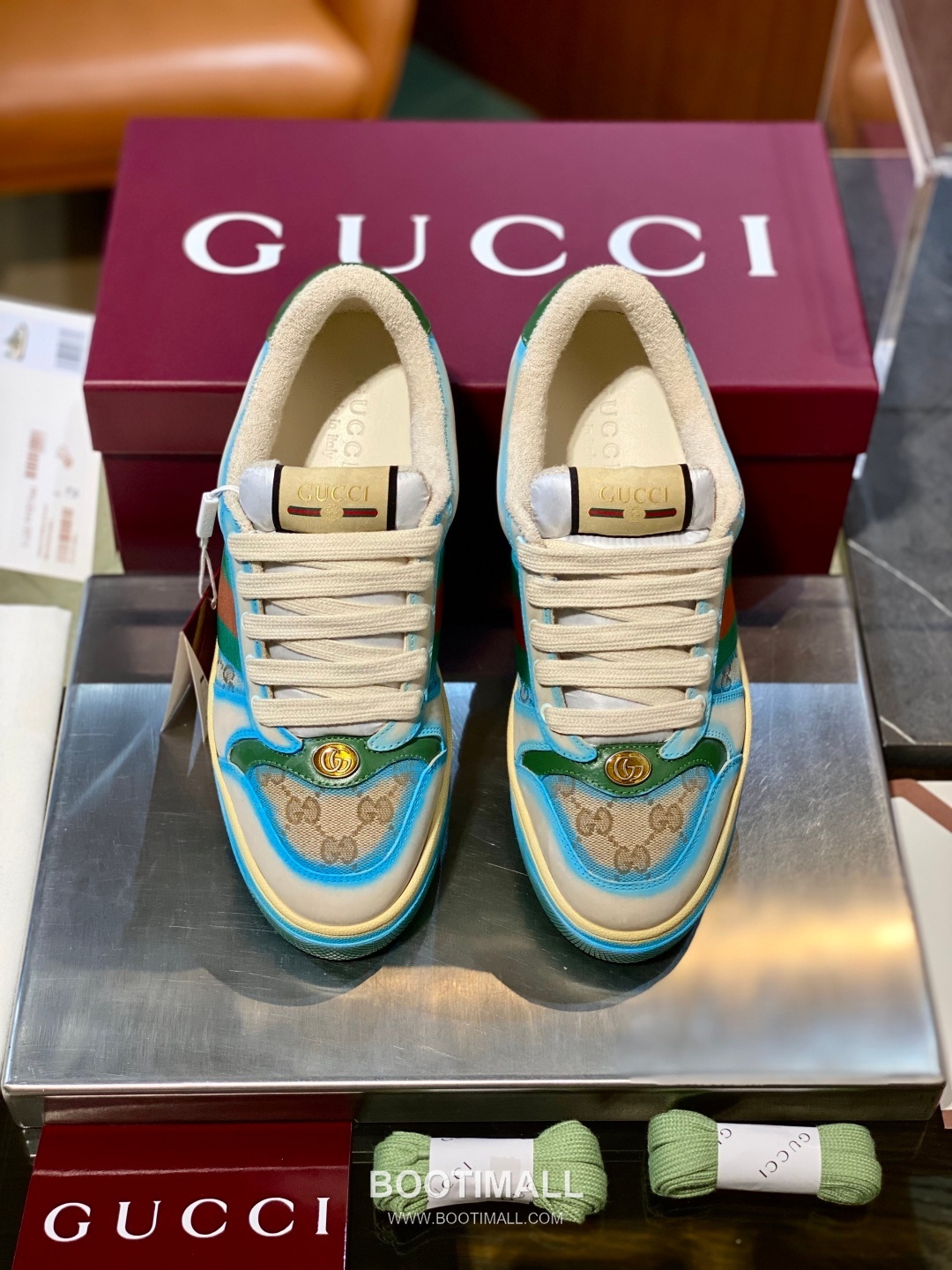 Gucci Screener Distressed Sheepskin Leather Low Sneakers with Vintage Effect Rubber Sole 구찌 스크리너 디스트레스드 쉽스킨 레더 로우 스니커즈 빈티지 이펙트 러버솔 3cm 5