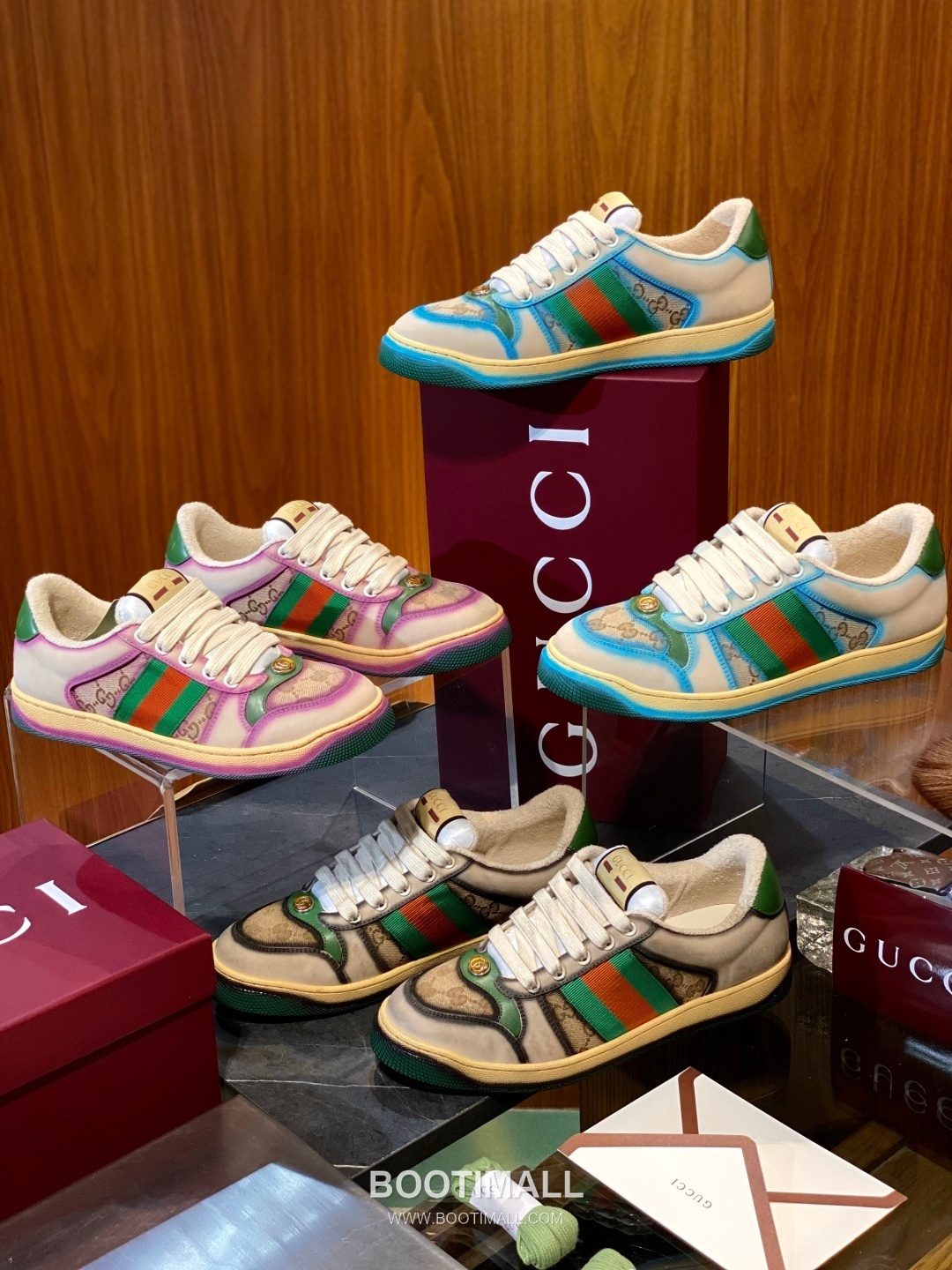 Gucci Screener Distressed Sheepskin Leather Low Sneakers with Vintage Effect Rubber Sole 구찌 스크리너 디스트레스드 쉽스킨 레더 로우 스니커즈 빈티지 이펙트 러버솔 3cm 7