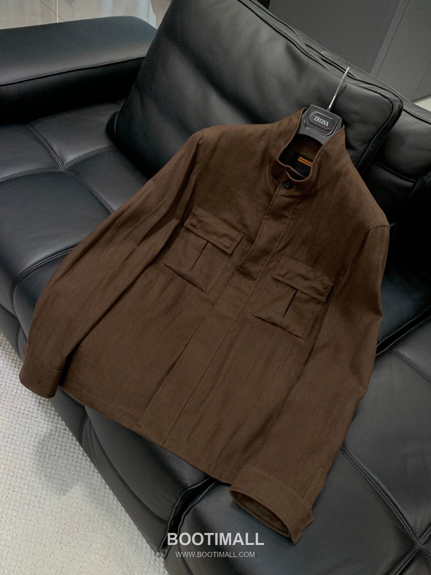 Zegna SS26 Cotton Blend Stand Collar Zip Jacket with Logo Print 제냐 SS26 코튼 혼방 스탠드 카라 집 재킷 로고 프린트 3