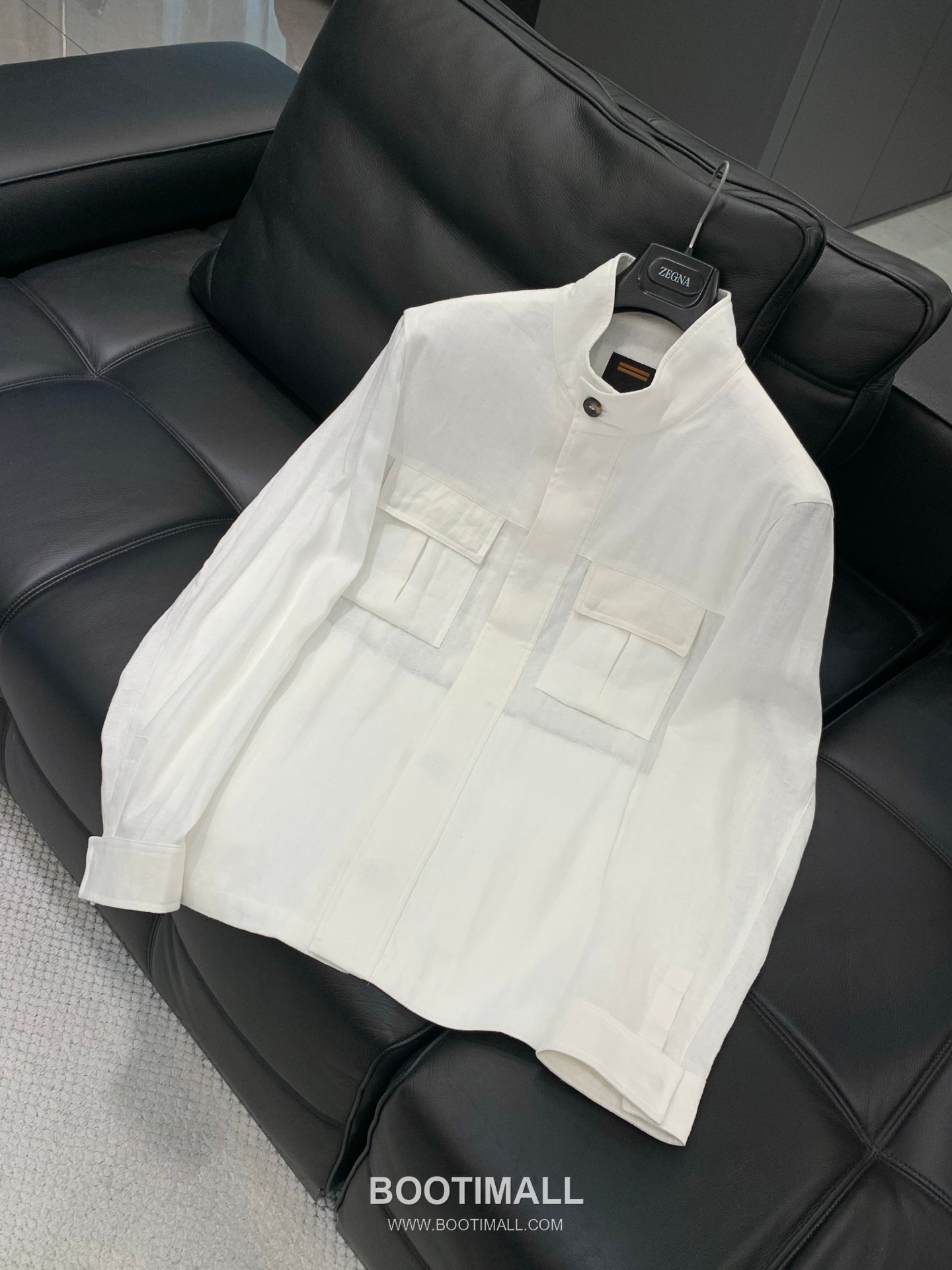 Zegna SS26 Cotton Blend Stand Collar Zip Jacket with Logo Print 제냐 SS26 코튼 혼방 스탠드 카라 집 재킷 로고 프린트 3