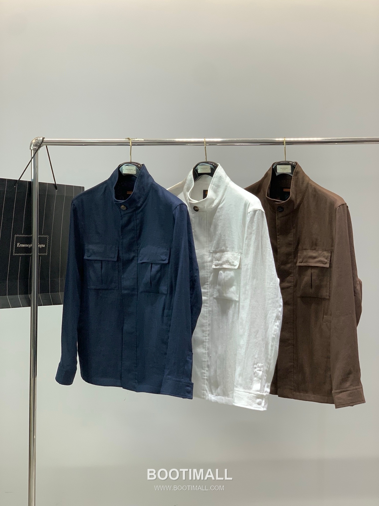 Zegna SS26 Cotton Blend Stand Collar Zip Jacket with Logo Print 제냐 SS26 코튼 혼방 스탠드 카라 집 재킷 로고 프린트 9