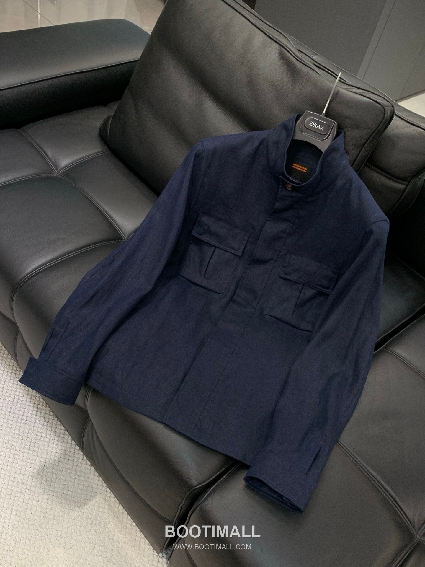 Zegna SS26 Cotton Blend Stand Collar Zip Jacket with Logo Print 제냐 SS26 코튼 혼방 스탠드 카라 집 재킷 로고 프린트 3