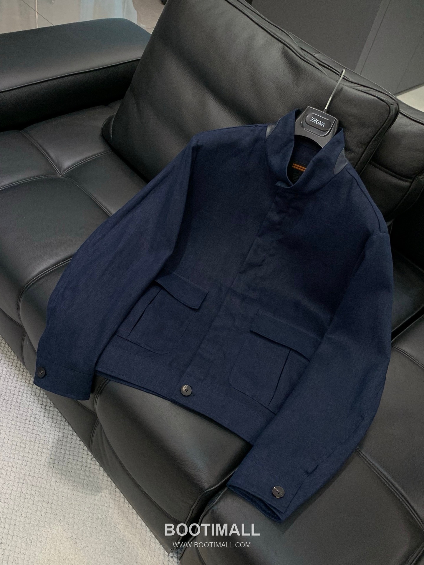 Zegna SS26 Cotton Blend Stand Collar Zip Jacket with Logo Print 제냐 SS26 코튼 혼방 스탠드 카라 집 재킷 로고 프린트 3