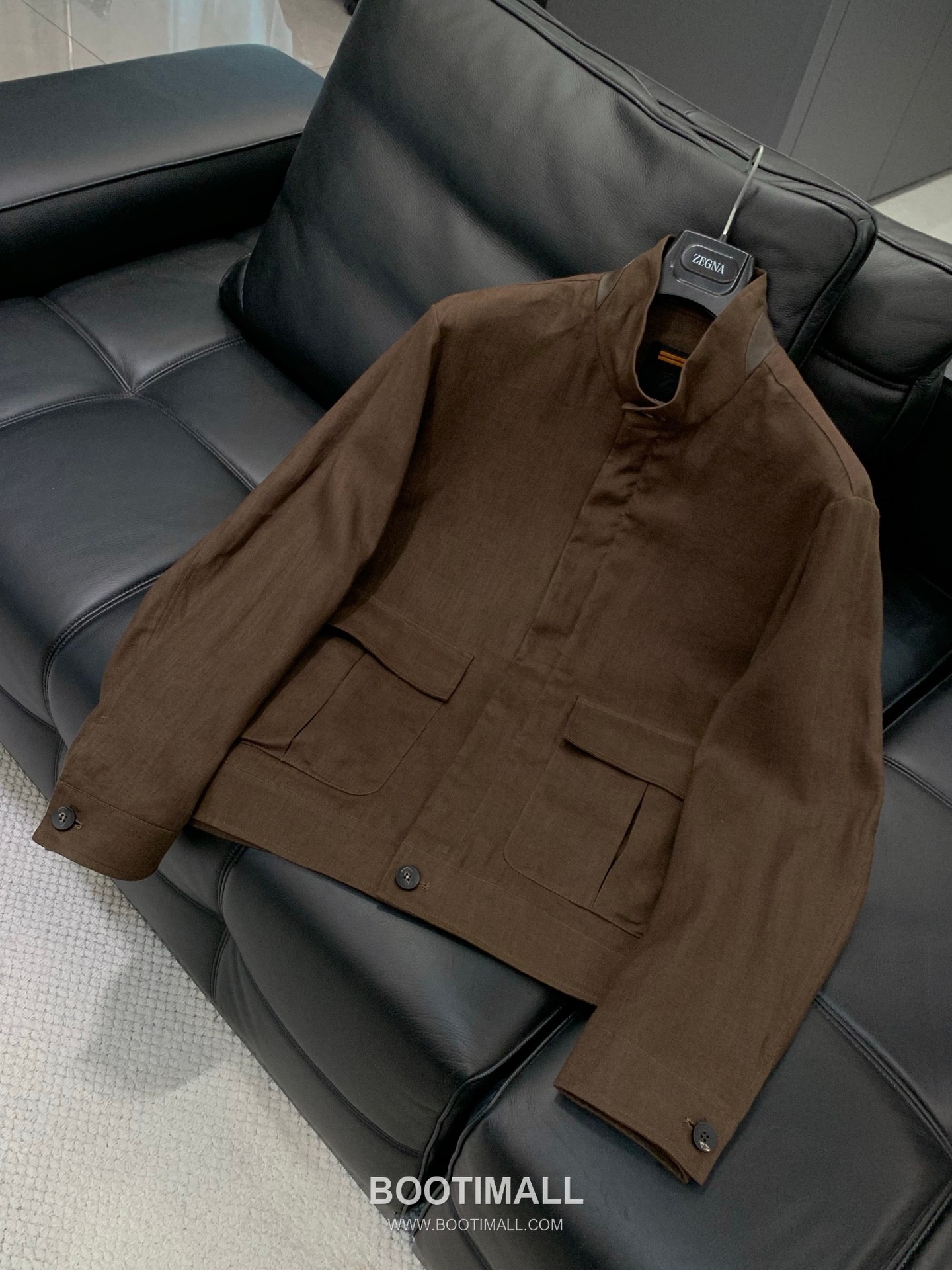 Zegna SS26 Cotton Blend Stand Collar Zip Jacket with Logo Print 제냐 SS26 코튼 혼방 스탠드 카라 집 재킷 로고 프린트 3