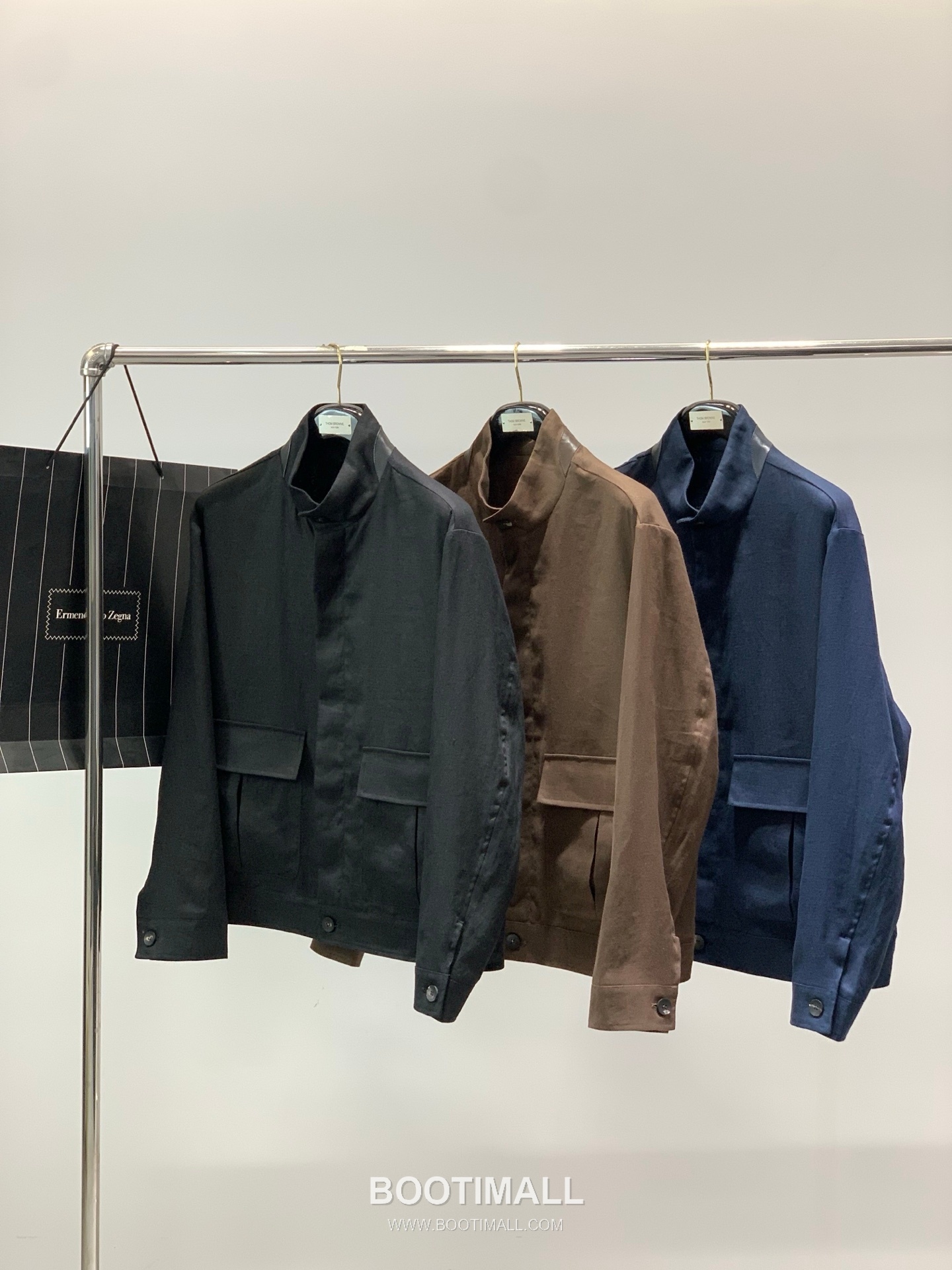 Zegna SS26 Cotton Blend Stand Collar Zip Jacket with Logo Print 제냐 SS26 코튼 혼방 스탠드 카라 집 재킷 로고 프린트 9