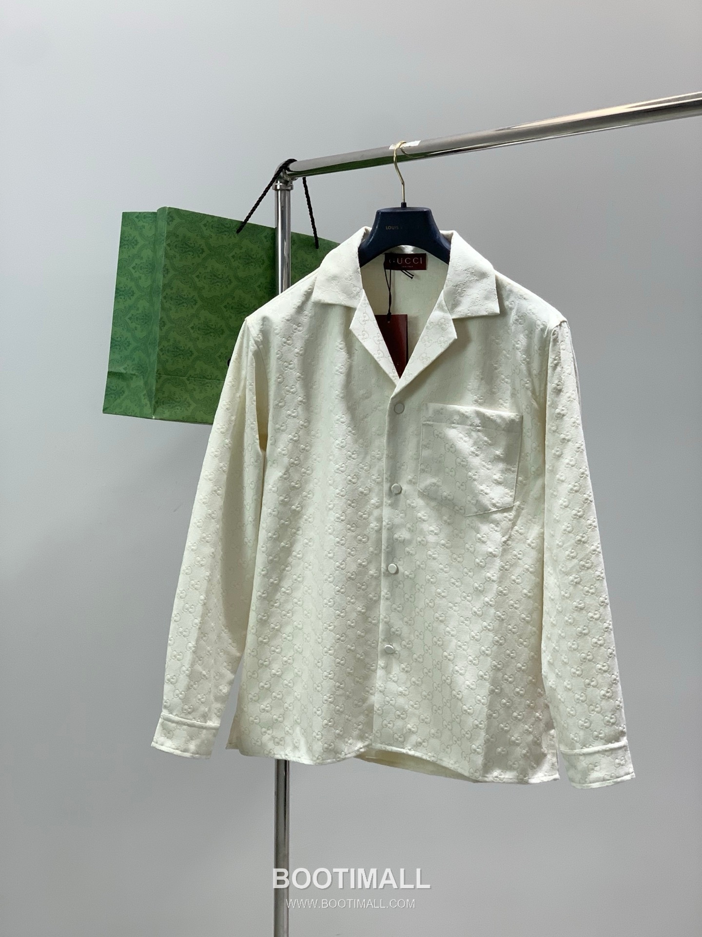 Gucci SS26 Cotton Blend Collared Jacket with Jacquard Logo Pattern 구찌 SS26 코튼 혼방 카라 재킷 자카드 로고 패턴 1