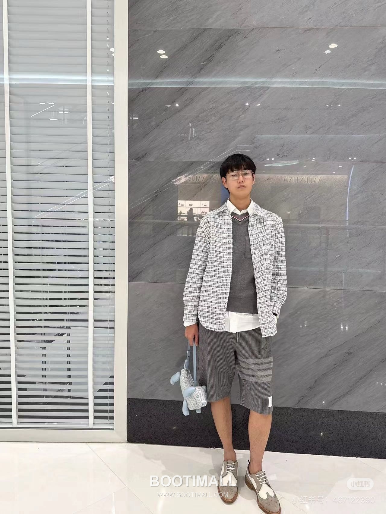 Thom Browne SS26 Cotton Shorts with Logo Print 톰브라운 SS26 코튼 쇼츠 로고 프린트 3