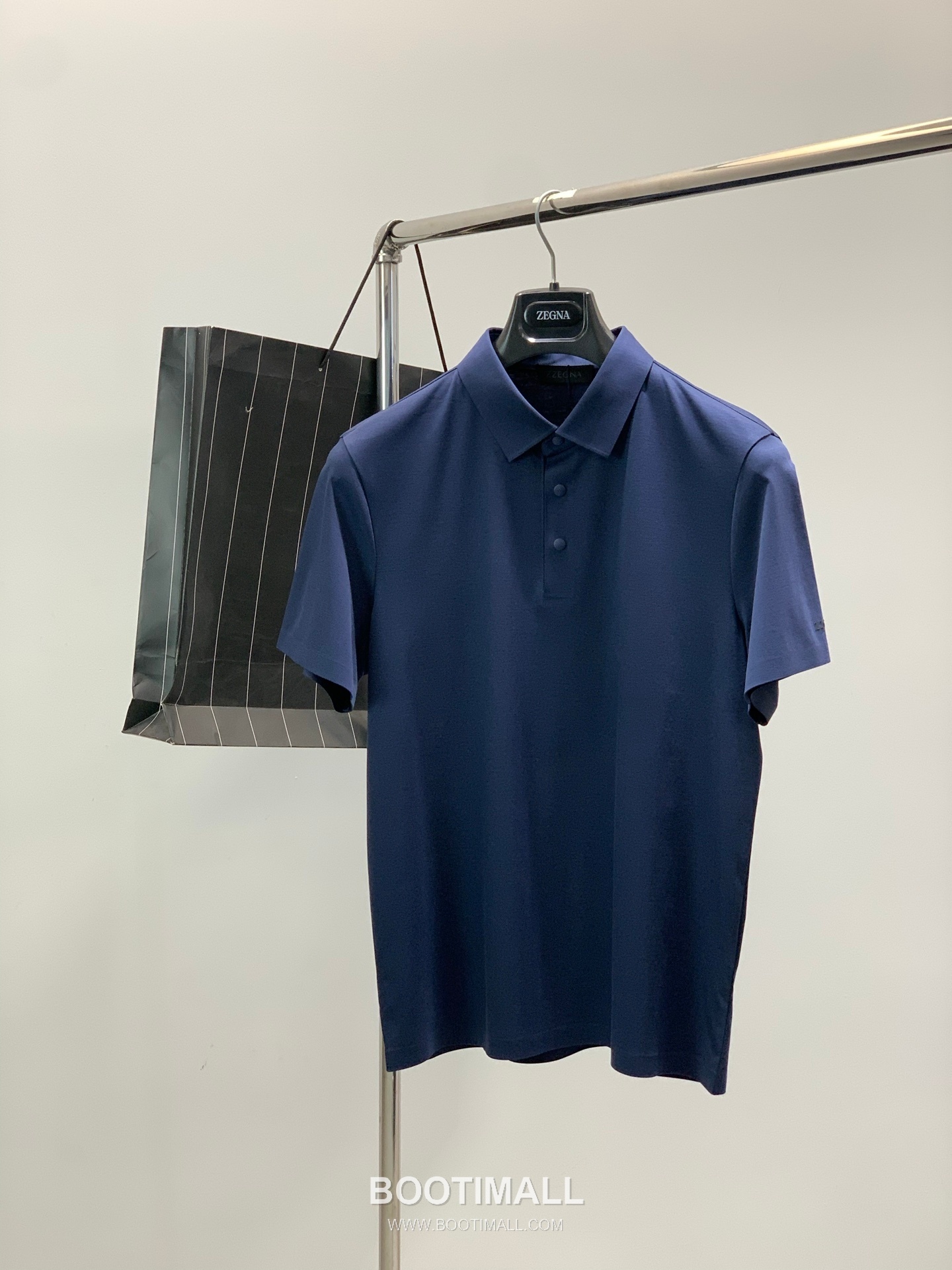 Zegna SS26 Cotton Collared Short Sleeve T-Shirt with Logo Print 제냐 SS26 코튼 카라 반팔 티셔츠 로고 프린트 1