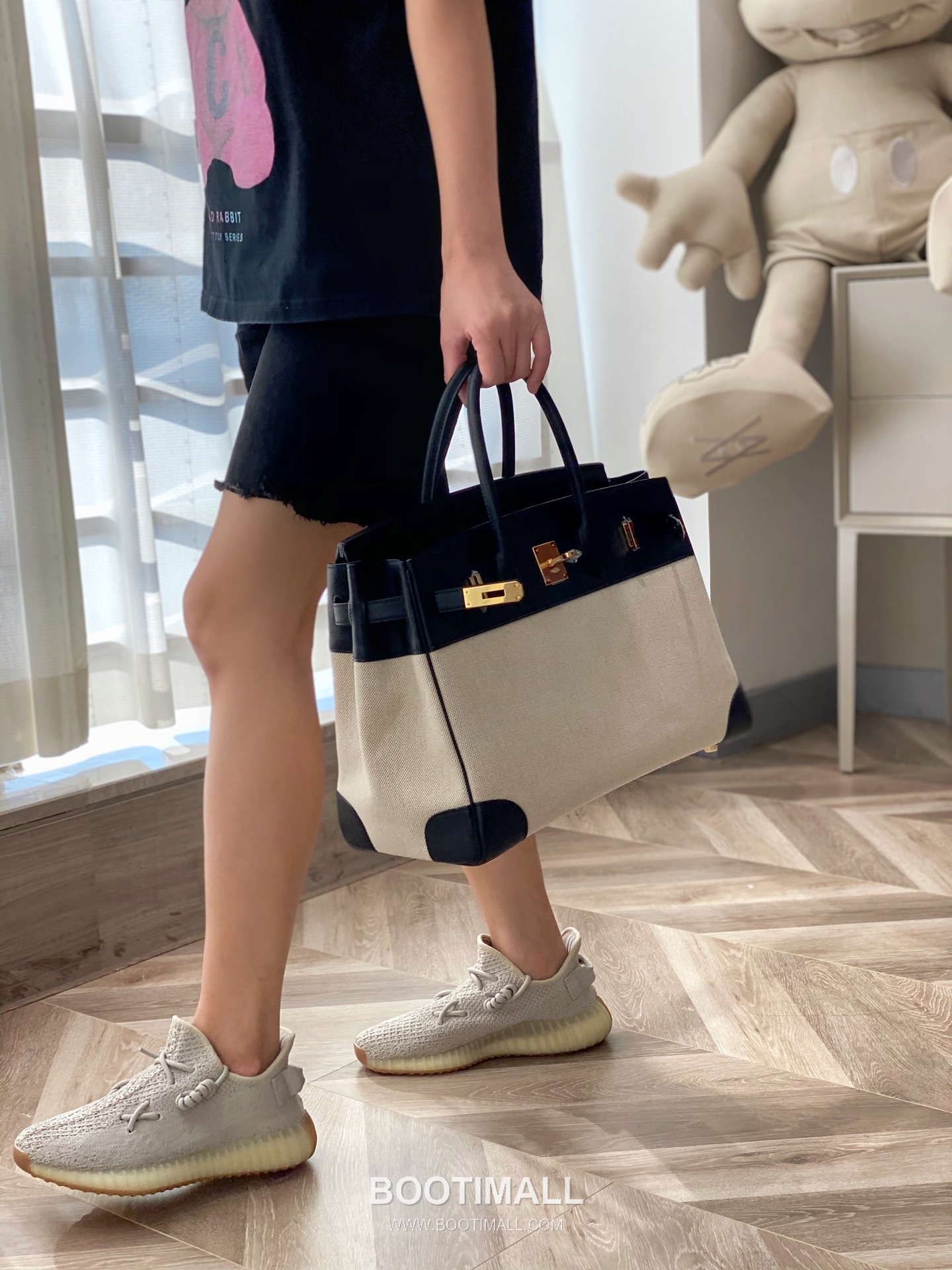 Hermes Birkin 35 Swift Leather Canvas Tote Bag with Flap Lock Detail 에르메스 버킨 35 스위프트 레더 캔버스 토트백 플랩락 12110013 35cm 2