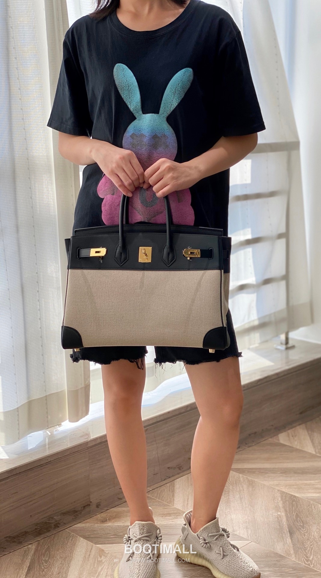 Hermes Birkin 35 Swift Leather Canvas Tote Bag with Flap Lock Detail 에르메스 버킨 35 스위프트 레더 캔버스 토트백 플랩락 12110013 35cm 7