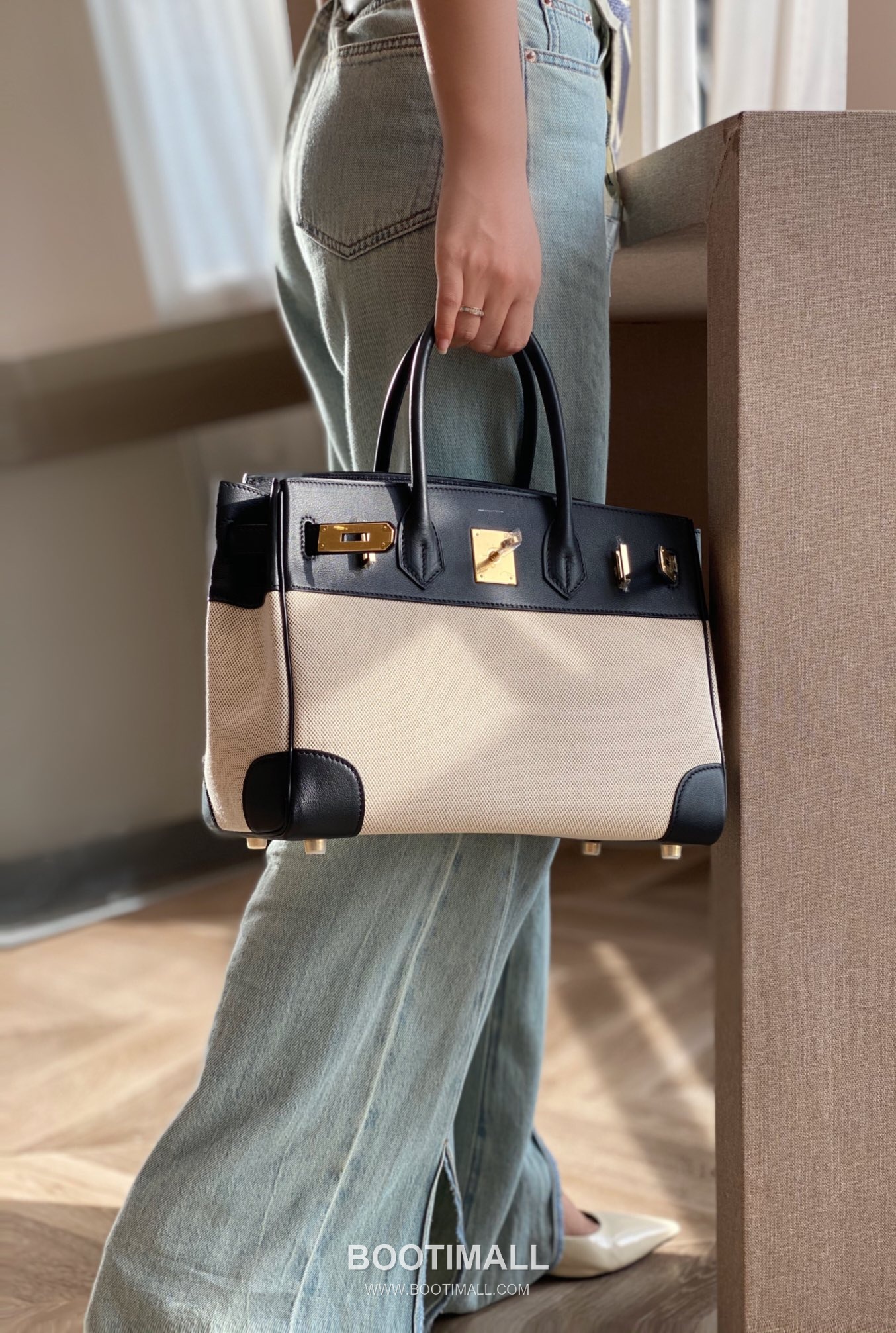 Hermes Birkin 30 Swift Leather Canvas Tote Bag with Flap Lock Detail 에르메스 버킨 30 스위프트 레더 캔버스 토트백 플랩락 12105018 30cm 8