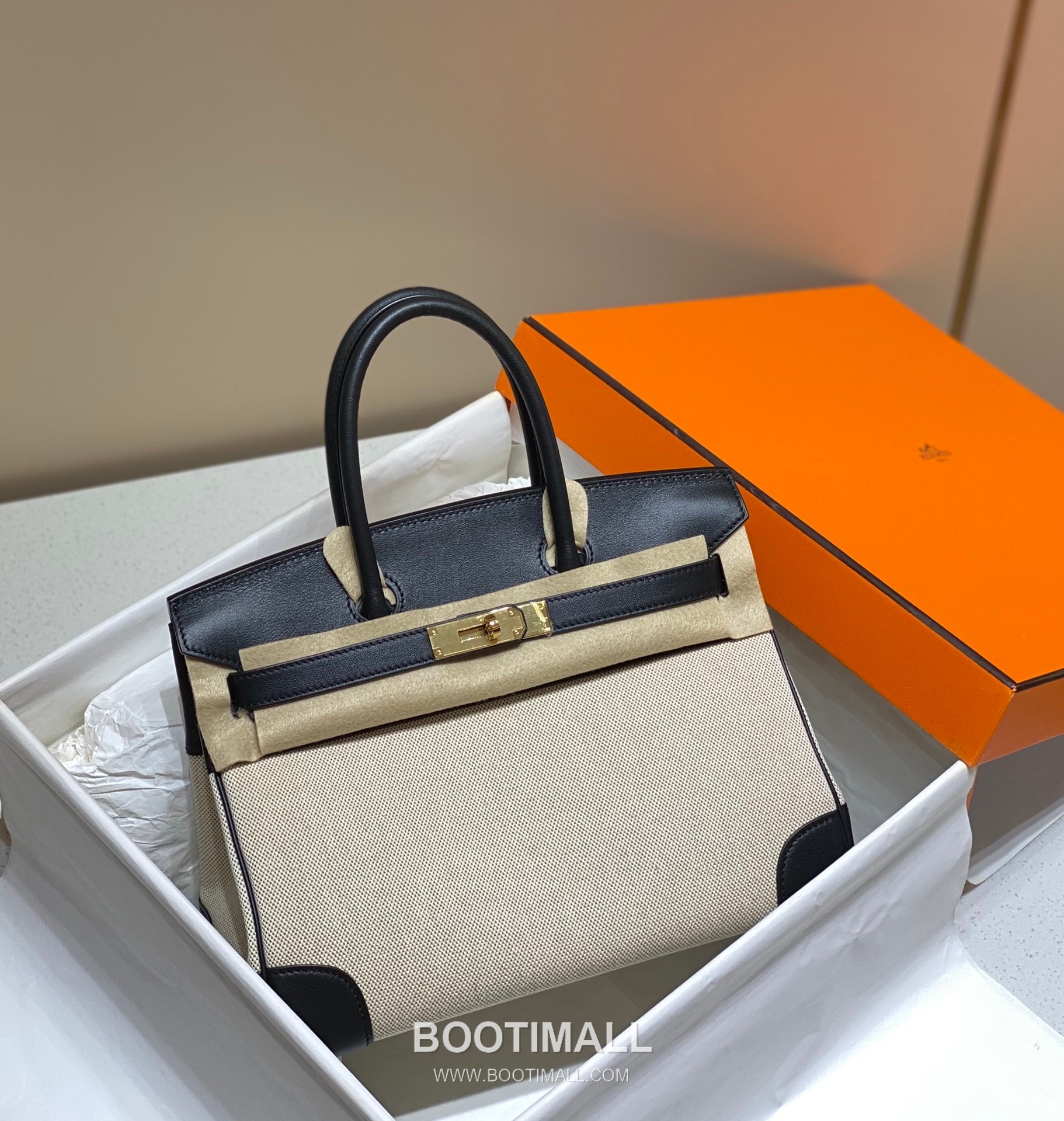 Hermes Birkin 30 Swift Leather Canvas Tote Bag with Flap Lock Detail 에르메스 버킨 30 스위프트 레더 캔버스 토트백 플랩락 12105018 30cm 10