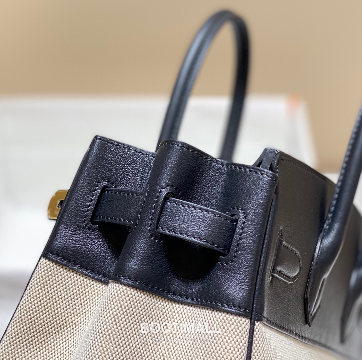 Hermes Birkin 30 Swift Leather Canvas Tote Bag with Flap Lock Detail 에르메스 버킨 30 스위프트 레더 캔버스 토트백 플랩락 12105018 30cm 13