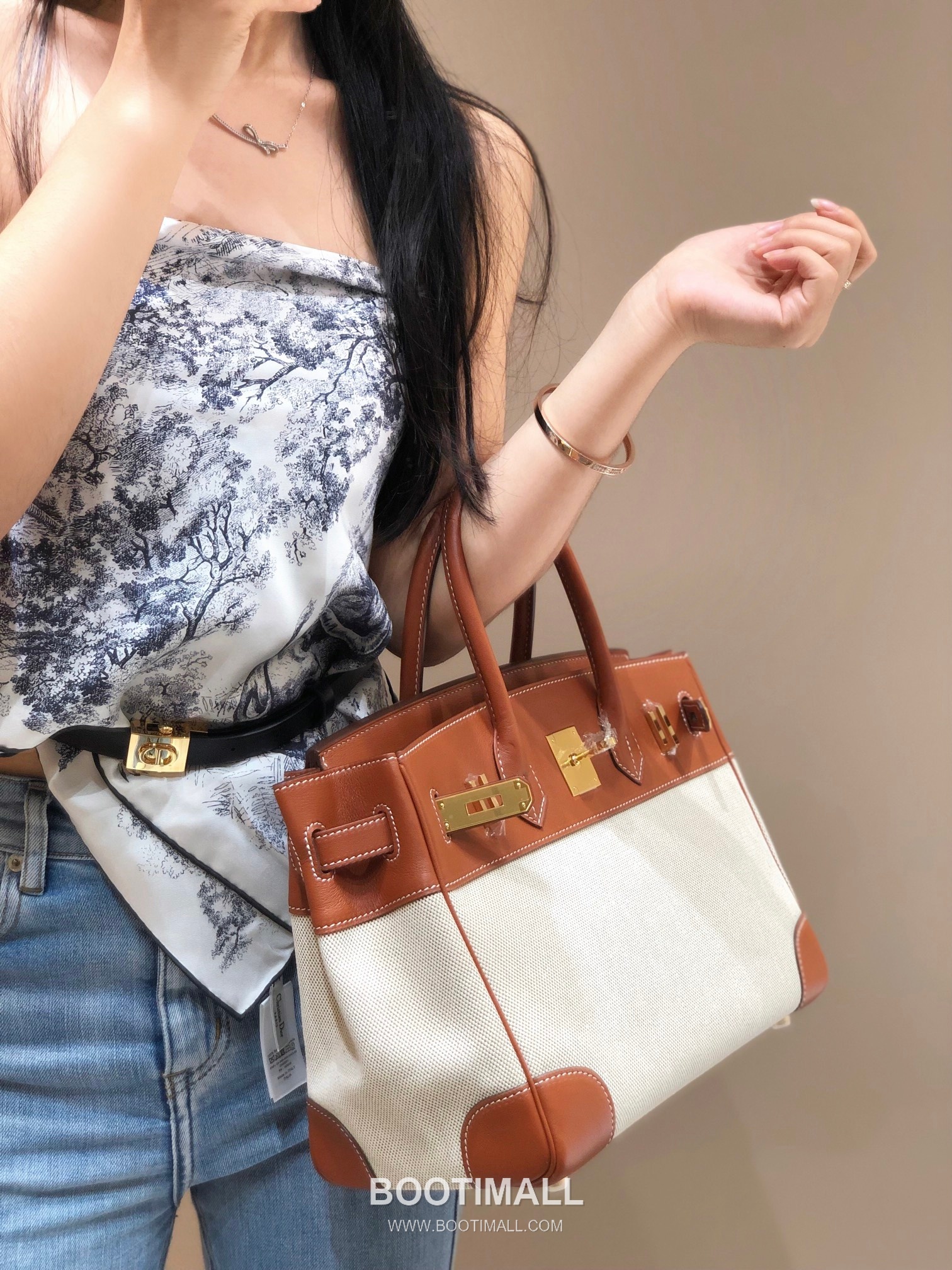 Hermes Birkin 30 Swift Leather Canvas Tote Bag with Flap Lock Detail 에르메스 버킨 30 스위프트 레더 캔버스 토트백 플랩락 12105018 30cm 9