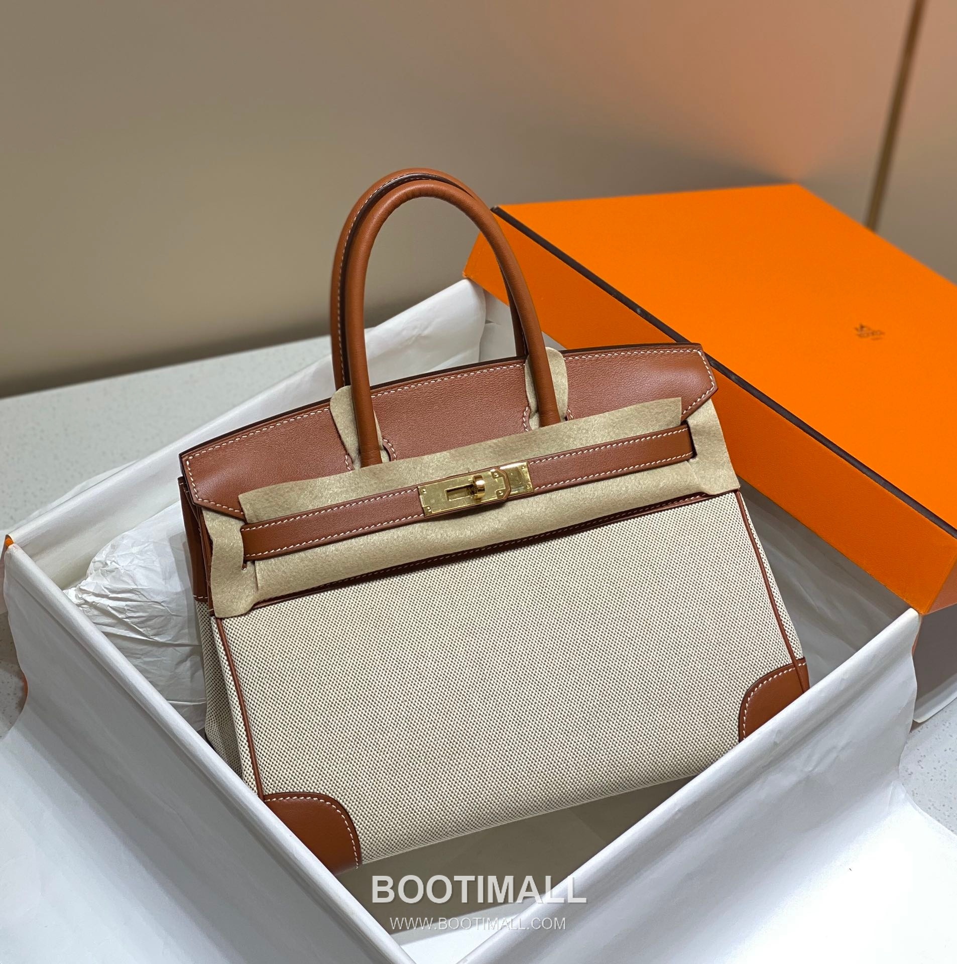 Hermes Birkin 30 Swift Leather Canvas Tote Bag with Flap Lock Detail 에르메스 버킨 30 스위프트 레더 캔버스 토트백 플랩락 12105018 30cm 10