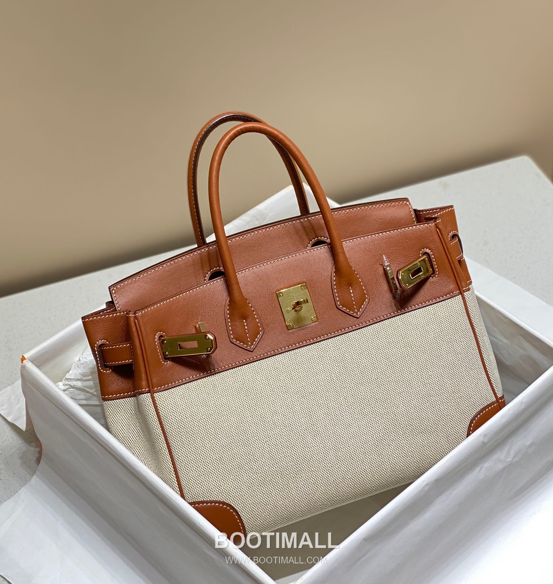 Hermes Birkin 30 Swift Leather Canvas Tote Bag with Flap Lock Detail 에르메스 버킨 30 스위프트 레더 캔버스 토트백 플랩락 12105018 30cm 12