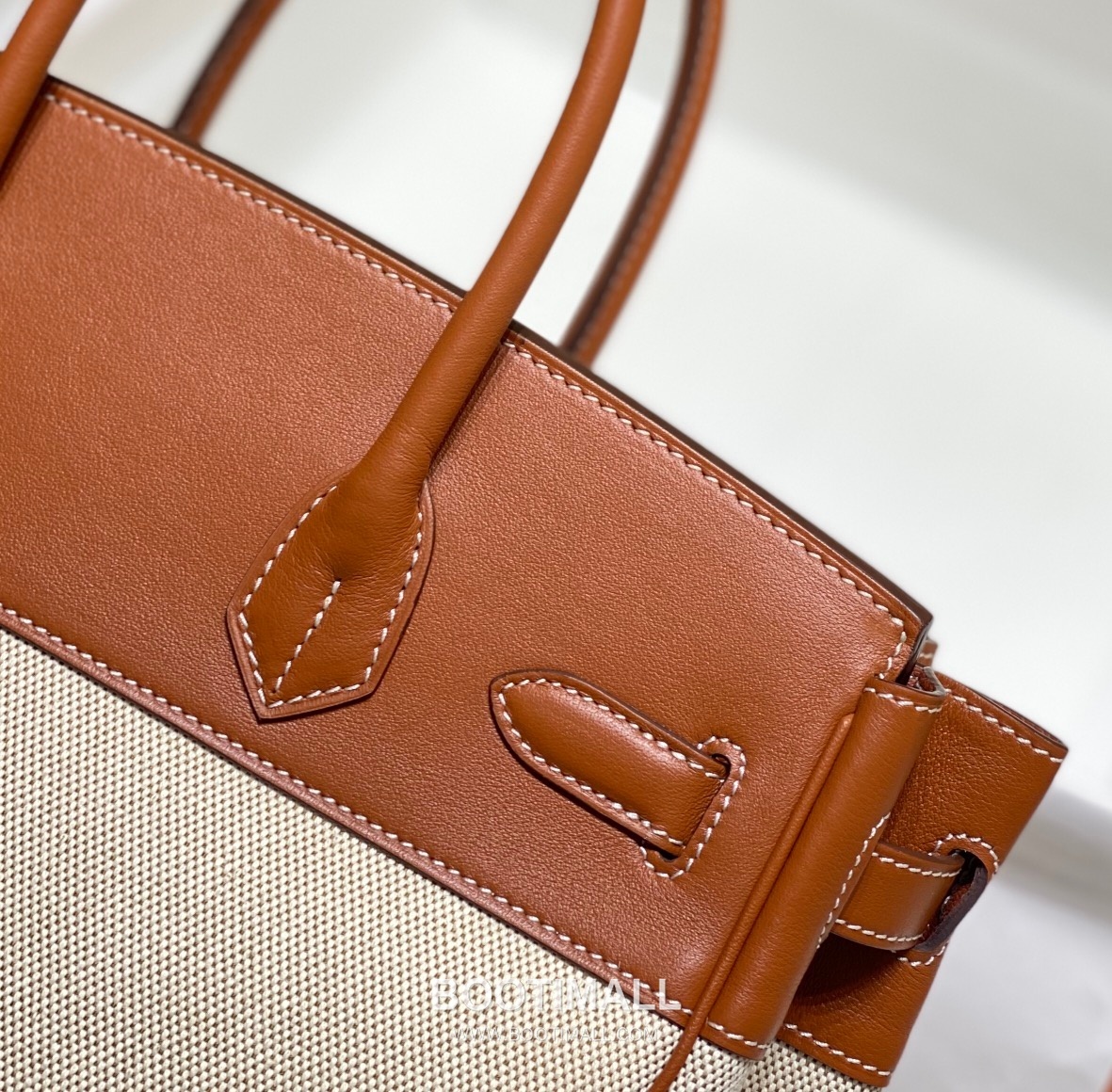 Hermes Birkin 30 Swift Leather Canvas Tote Bag with Flap Lock Detail 에르메스 버킨 30 스위프트 레더 캔버스 토트백 플랩락 12105018 30cm 13