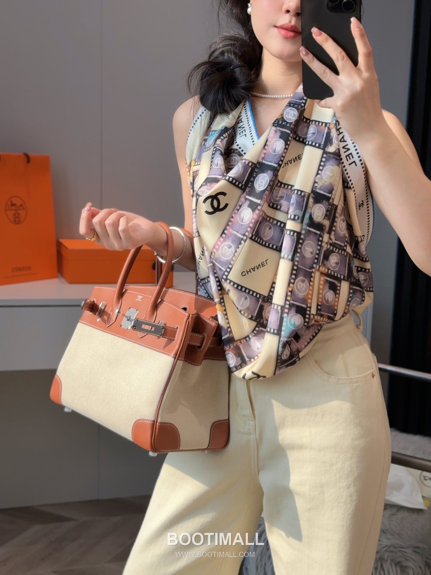 Hermes Birkin 30 Swift Leather Canvas Tote Bag with Flap Lock Detail 에르메스 버킨 30 스위프트 레더 캔버스 토트백 플랩락 12105018 30cm 2