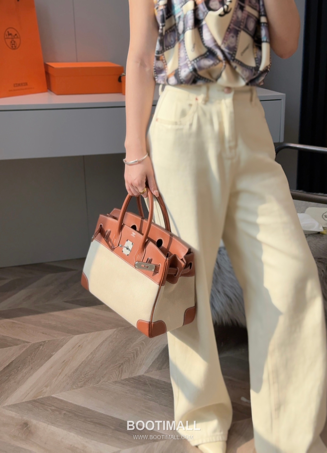 Hermes Birkin 30 Swift Leather Canvas Tote Bag with Flap Lock Detail 에르메스 버킨 30 스위프트 레더 캔버스 토트백 플랩락 12105018 30cm 3
