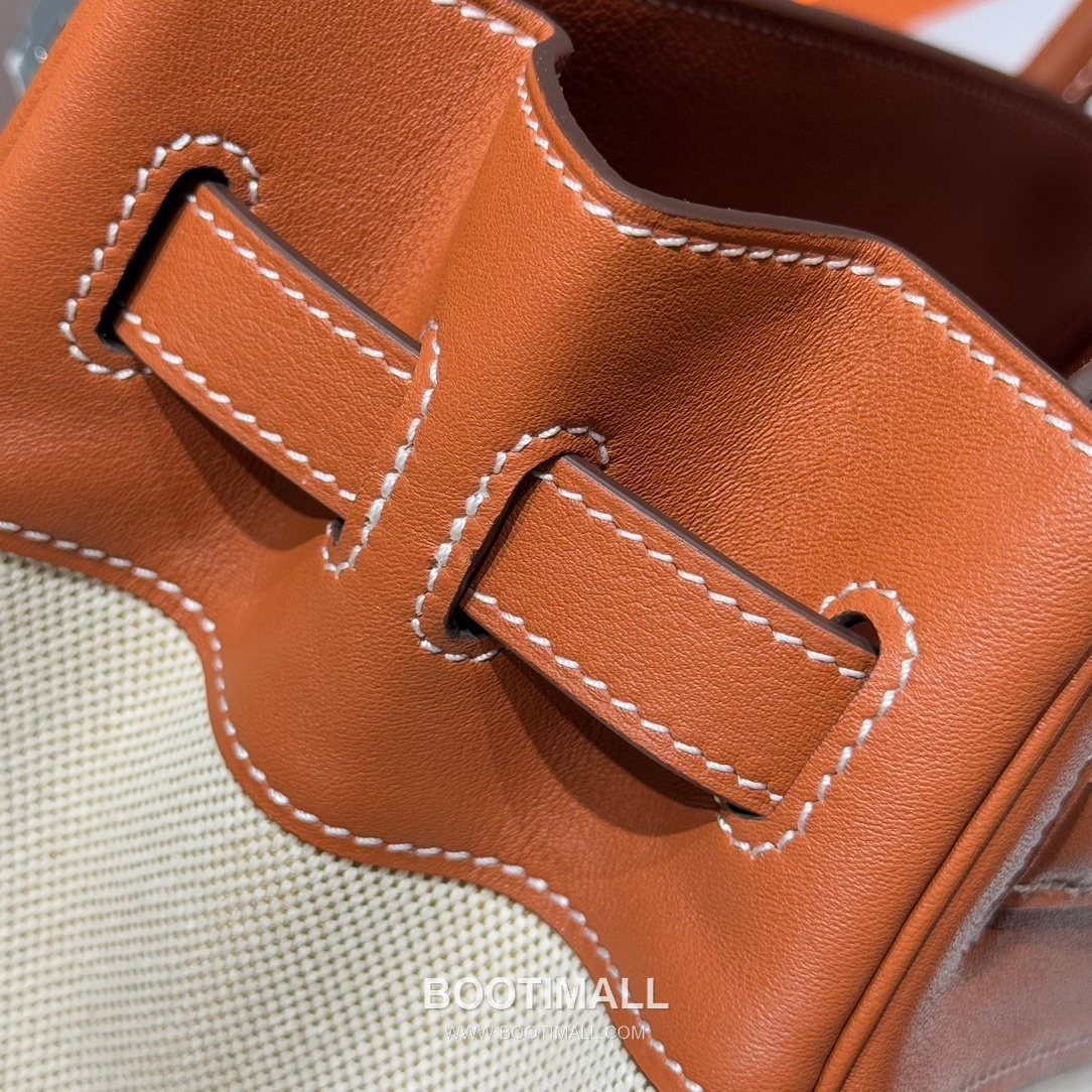 Hermes Birkin 30 Swift Leather Canvas Tote Bag with Flap Lock Detail 에르메스 버킨 30 스위프트 레더 캔버스 토트백 플랩락 12105018 30cm 9