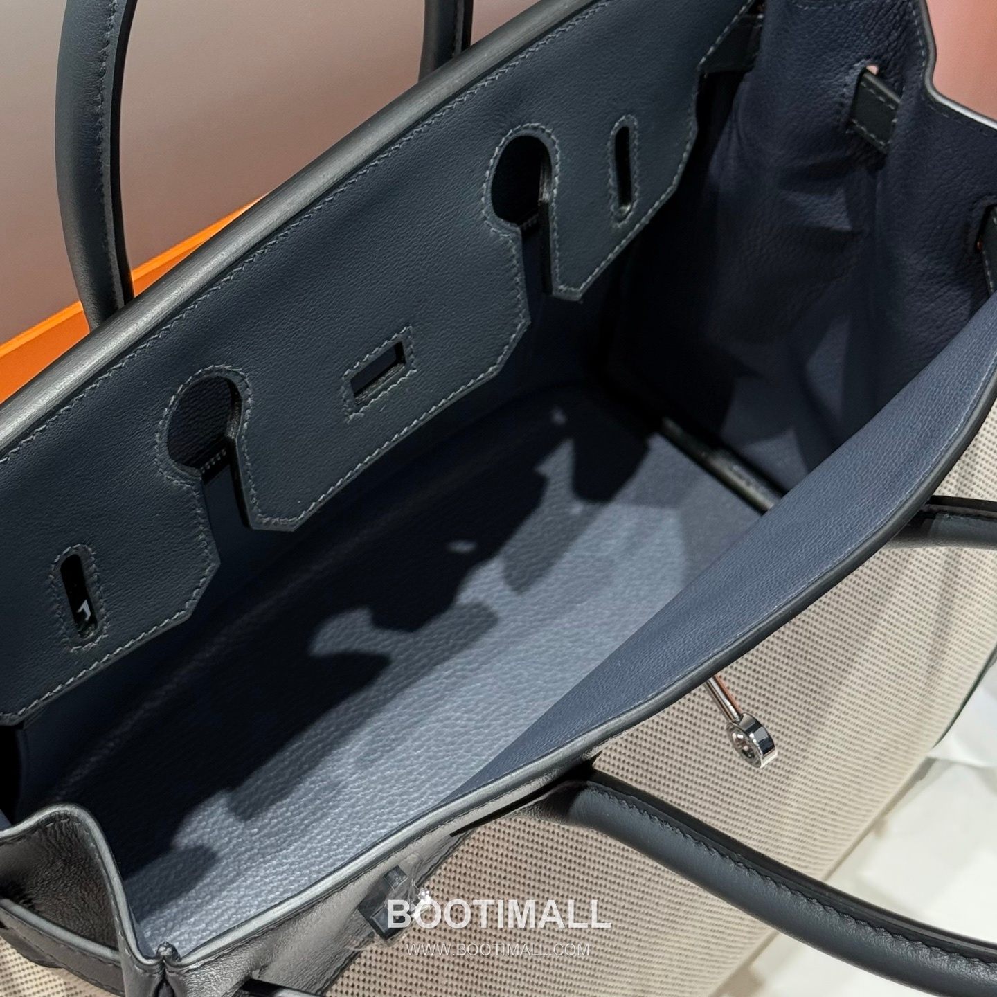 Hermes Birkin 30 Swift Leather Canvas Tote Bag with Flap Lock Detail 에르메스 버킨 30 스위프트 레더 캔버스 토트백 플랩락 12105018 30cm 16