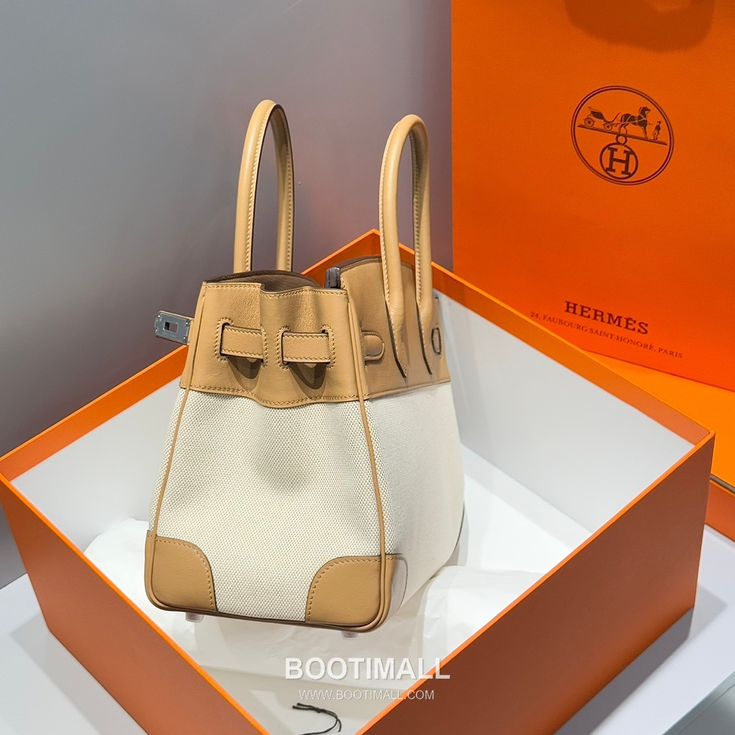 Hermes Birkin 30 Swift Leather Canvas Tote Bag with Flap Lock Detail 에르메스 버킨 30 스위프트 레더 캔버스 토트백 플랩락 12105018 30cm 9