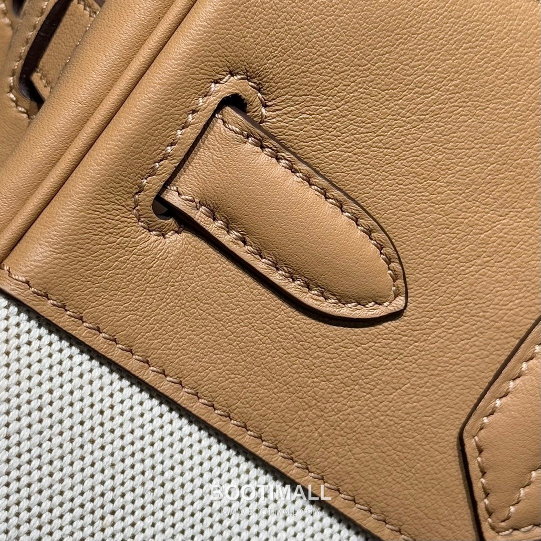 Hermes Birkin 30 Swift Leather Canvas Tote Bag with Flap Lock Detail 에르메스 버킨 30 스위프트 레더 캔버스 토트백 플랩락 12105018 30cm 12