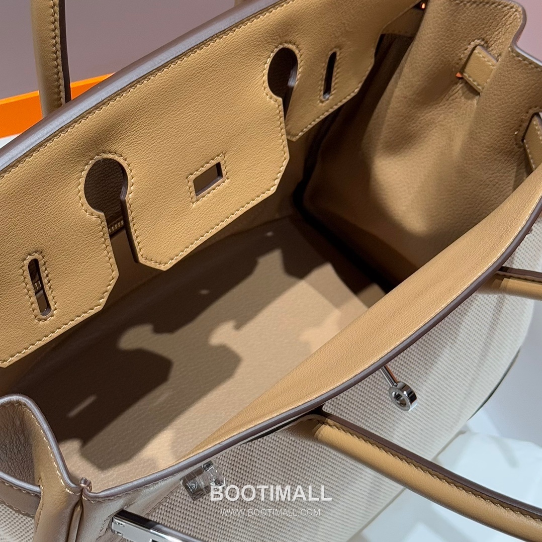 Hermes Birkin 30 Swift Leather Canvas Tote Bag with Flap Lock Detail 에르메스 버킨 30 스위프트 레더 캔버스 토트백 플랩락 12105018 30cm 16