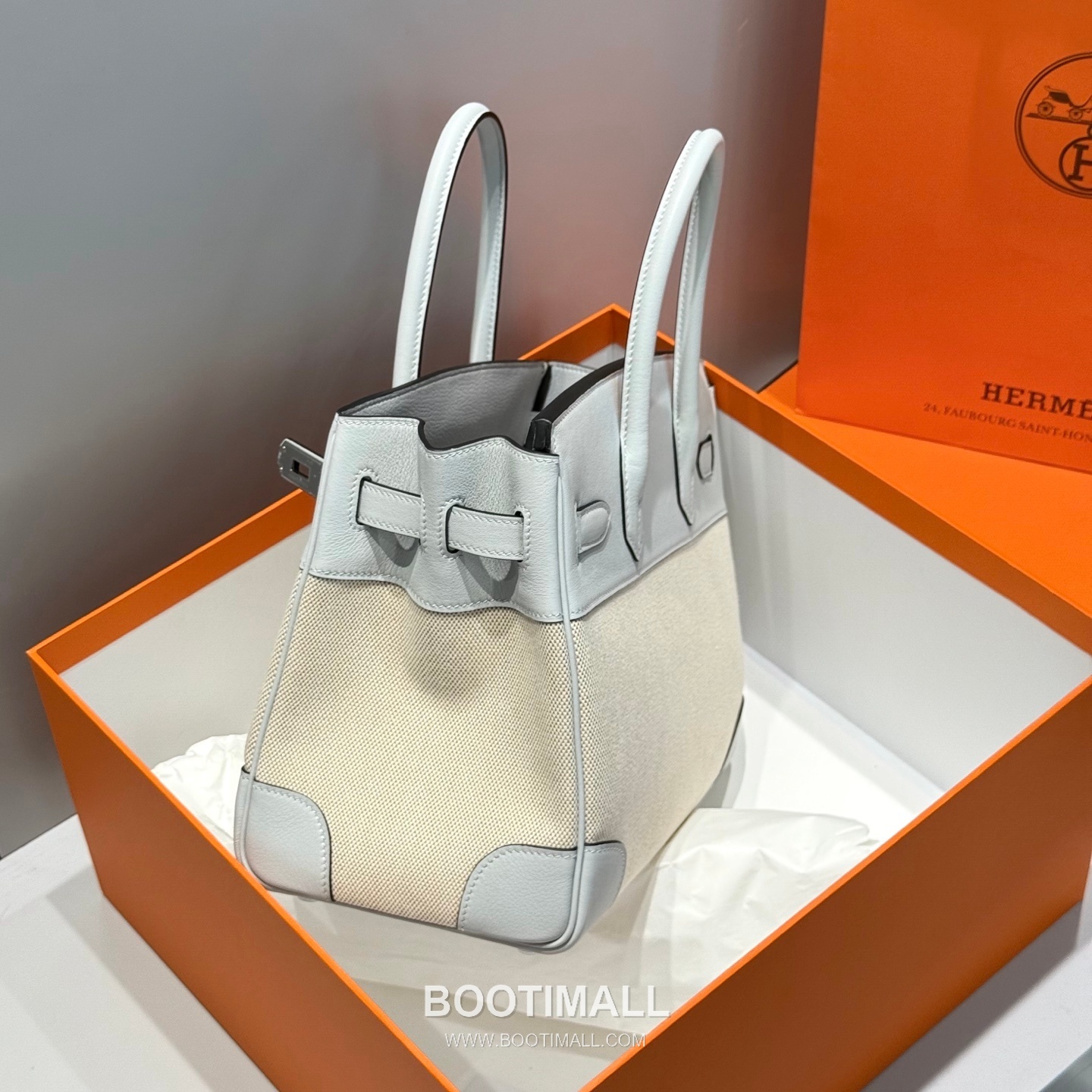 Hermes Birkin 30 Swift Leather Canvas Tote Bag with Flap Lock Detail 에르메스 버킨 30 스위프트 레더 캔버스 토트백 플랩락 12105018 30cm 5