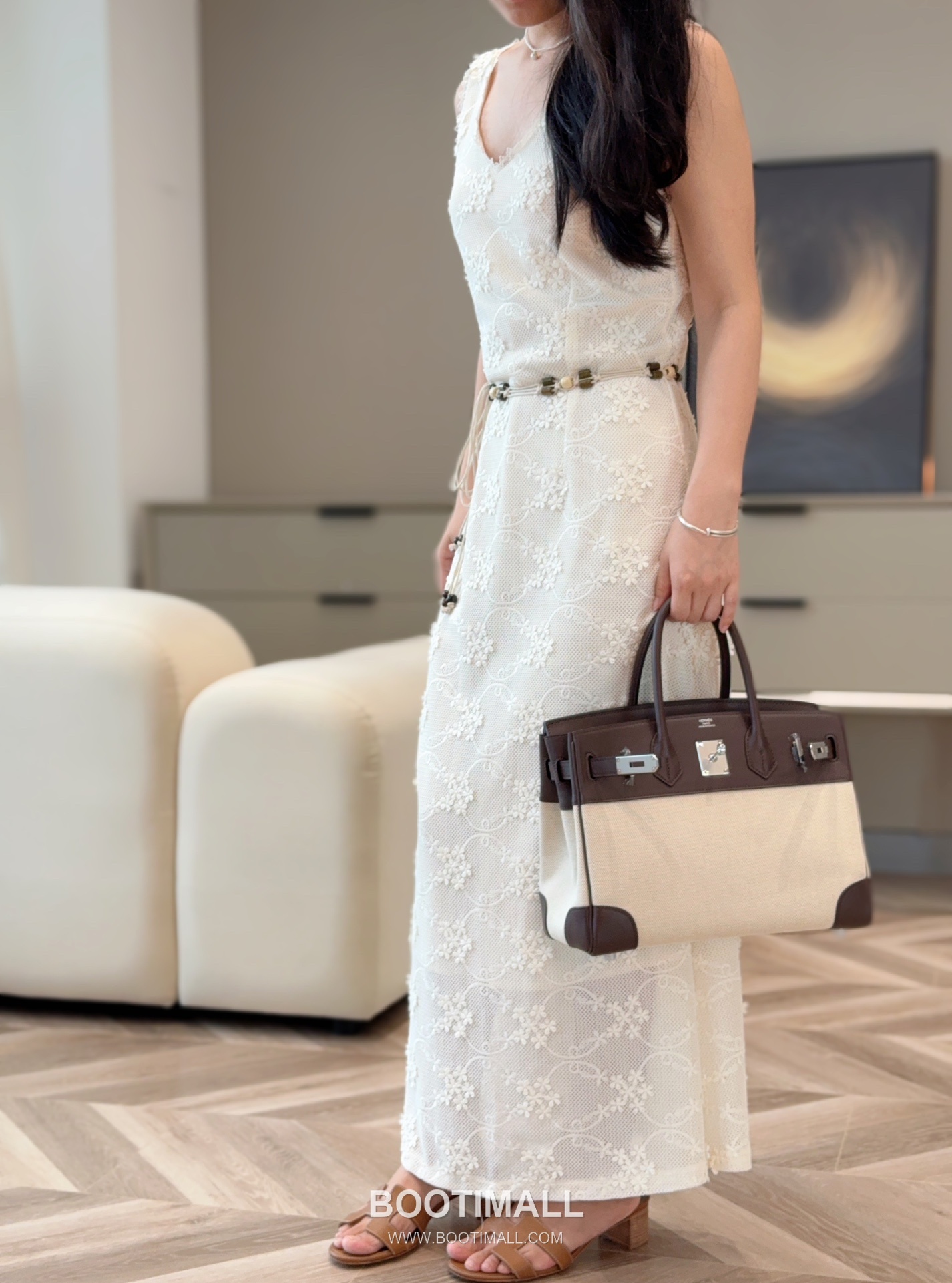 Hermes Birkin 30 Swift Leather Canvas Tote Bag with Flap Lock Detail 에르메스 버킨 30 스위프트 레더 캔버스 토트백 플랩락 12105018 30cm 6