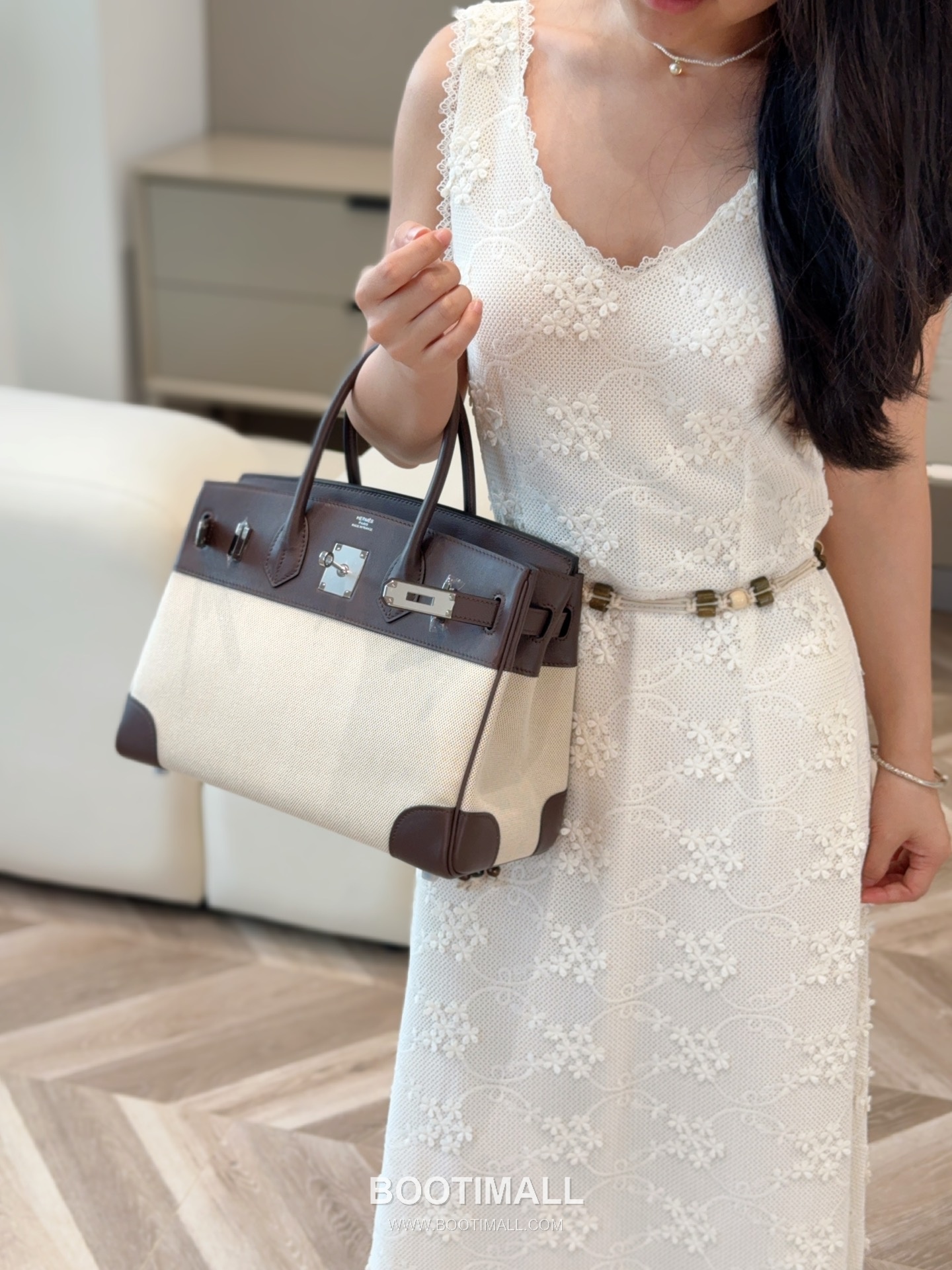 Hermes Birkin 30 Swift Leather Canvas Tote Bag with Flap Lock Detail 에르메스 버킨 30 스위프트 레더 캔버스 토트백 플랩락 12105018 30cm 7