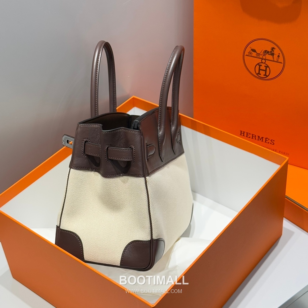 Hermes Birkin 30 Swift Leather Canvas Tote Bag with Flap Lock Detail 에르메스 버킨 30 스위프트 레더 캔버스 토트백 플랩락 12105018 30cm 9