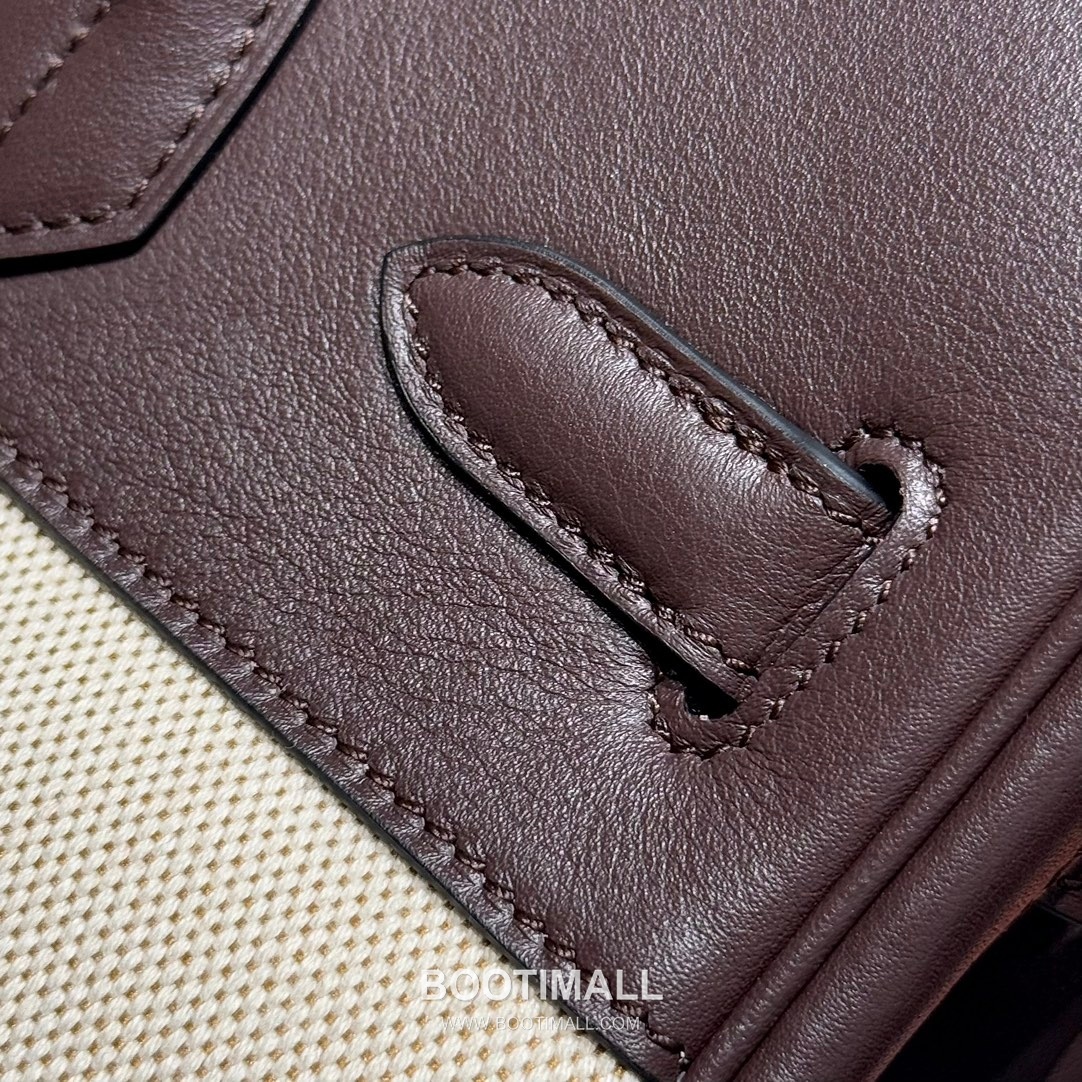 Hermes Birkin 30 Swift Leather Canvas Tote Bag with Flap Lock Detail 에르메스 버킨 30 스위프트 레더 캔버스 토트백 플랩락 12105018 30cm 13